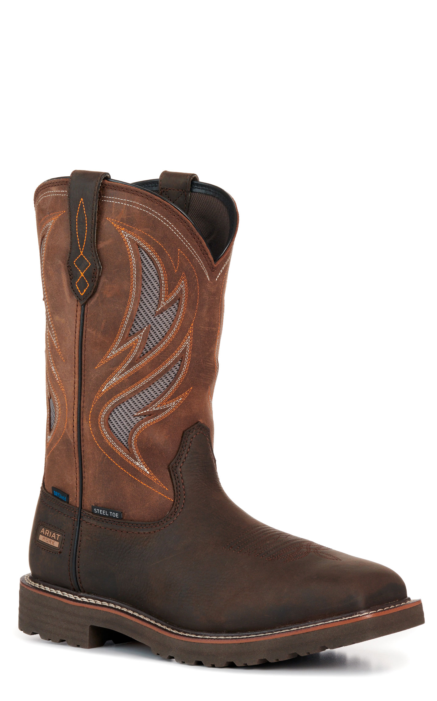 Ariat Men’s Brown & Wicker Activator VentTEK Waterproof Steel Toe Work Boots - Image 1