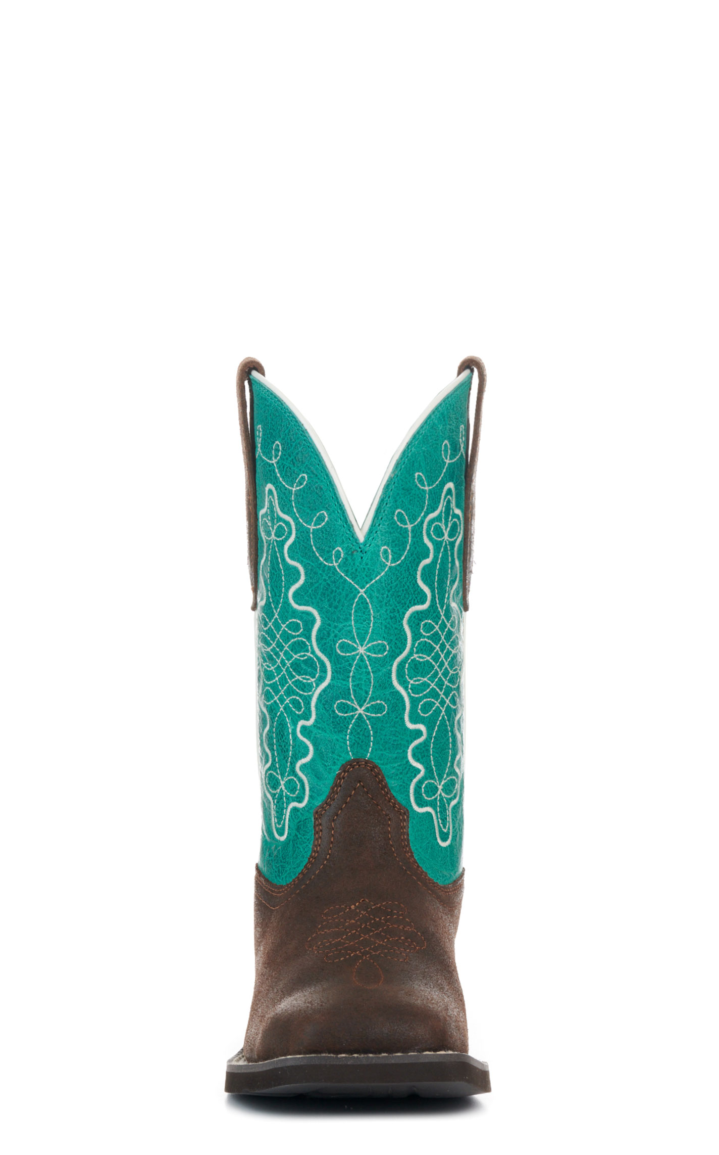 Ariat Women's Callie Hickory & Turquoise Wide Square Toe Cowboy Boots - Image 1