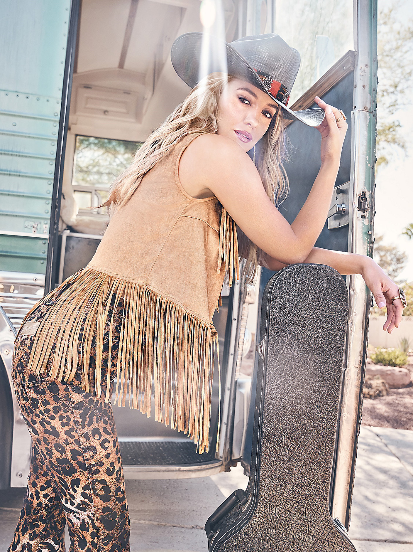 Wrangler X Lainey Wilson Women's Festival Honey Fringe Vest - Image 1