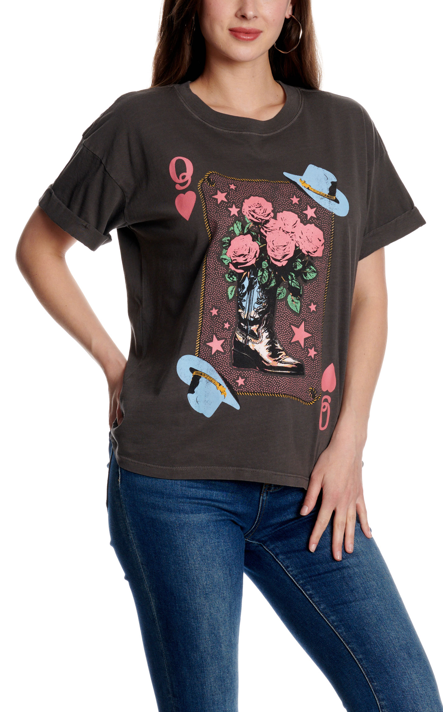 Girl Dangerous Women's Black Western Card T-Shirt - Image 3
