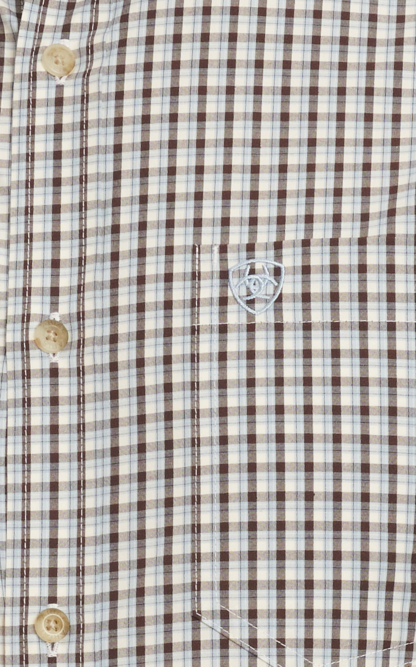 Ariat Pro Series Men's Creek Black & Cornflower Plaid Western Shirt - Image 1