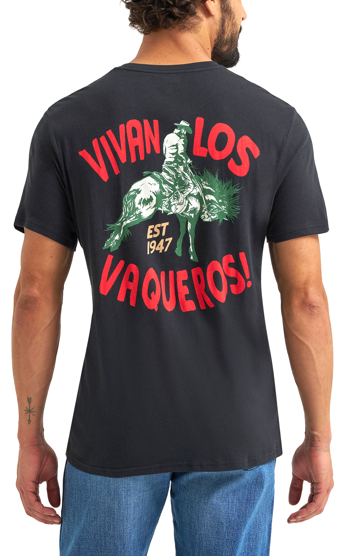 Wrangler Men's Dark Gray Vivan Los Vaqueros Graphic T-Shirt - Image 1