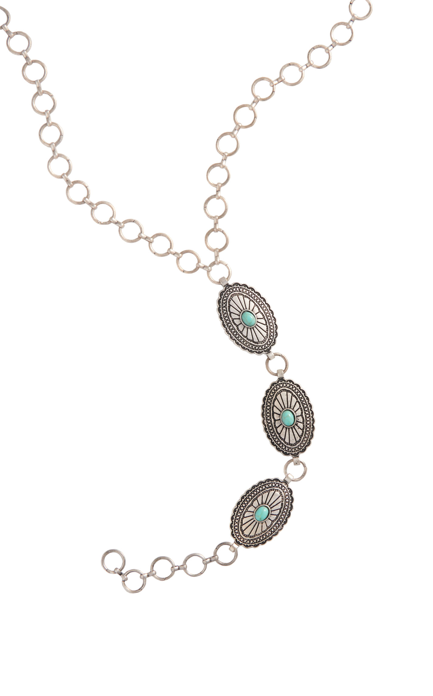 Rockin C Silver Bolo Style 3 Concho Necklace - Image 1