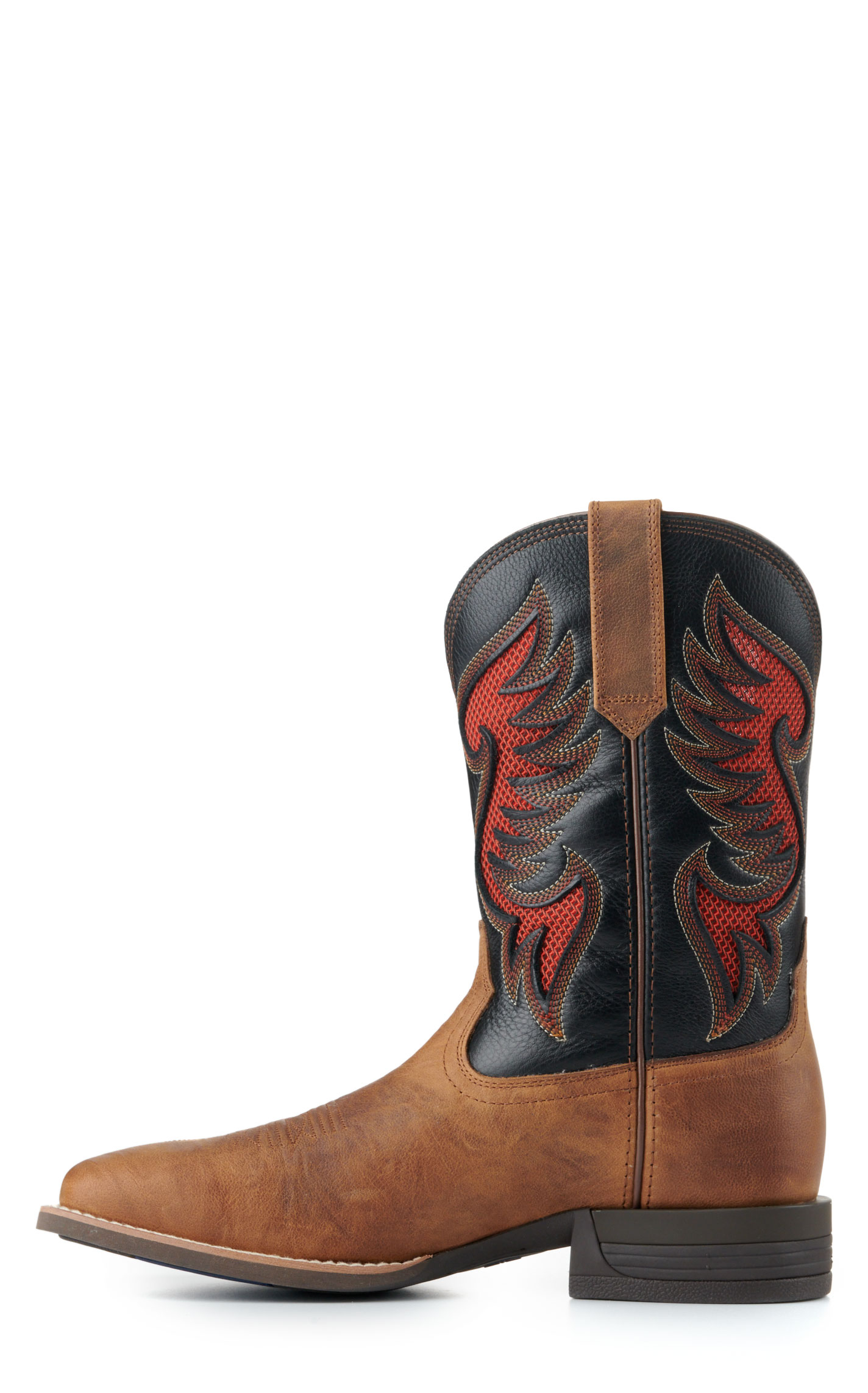 Ariat Men's Cowpuncher VentTEK Brown and Black Shock Shield Wide Square Toe Cowboy Boots - Image 1