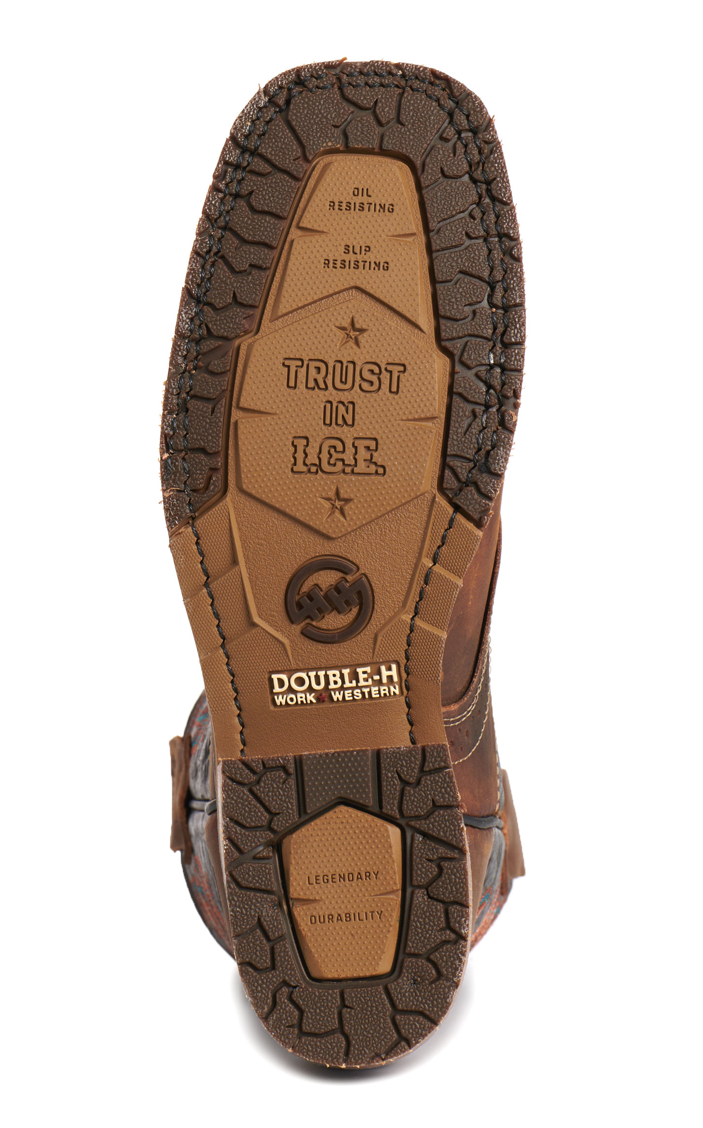 Double H Men's Dark Brown & Black Square Toe Cowboy Boots - Image 1