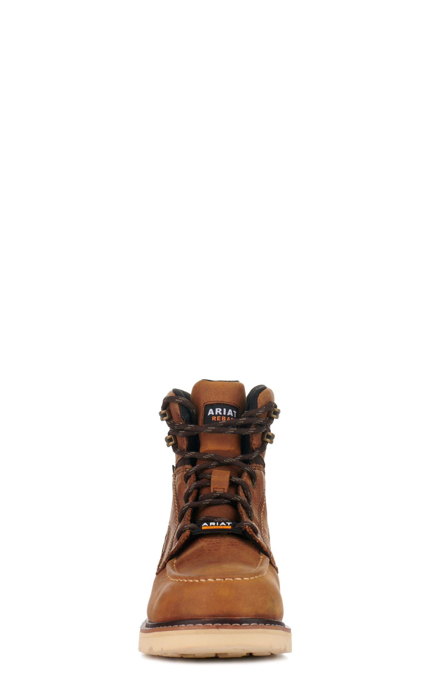 Ariat Women's Rebar Wedge Antique Brown Waterproof Round Composite Toe Lace Up Work Boots - Image 1