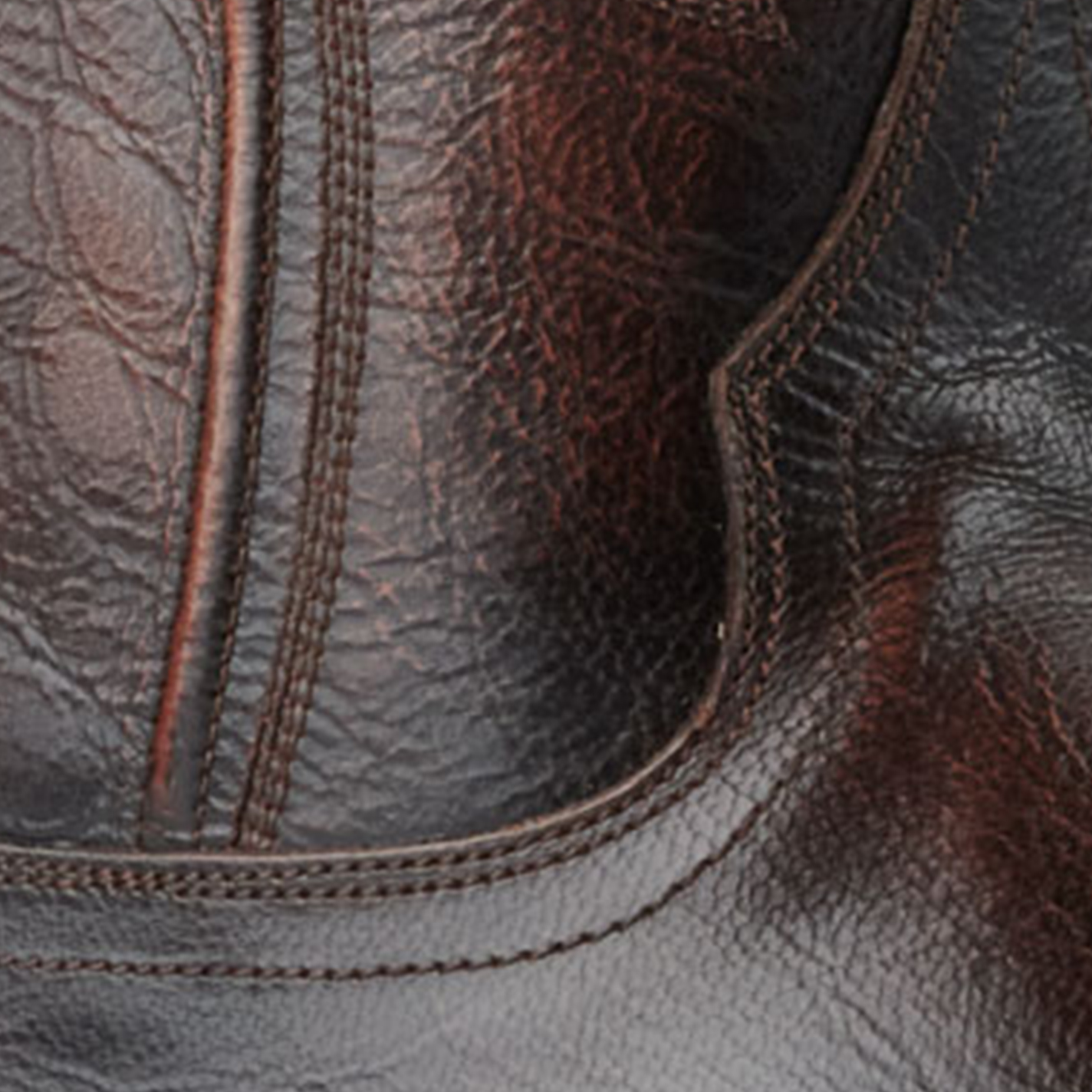 JRC & Sons Men's Wyatt Brush Off Goat Punchy Square Toe Cowboy Boot in Chocolate - Image 1