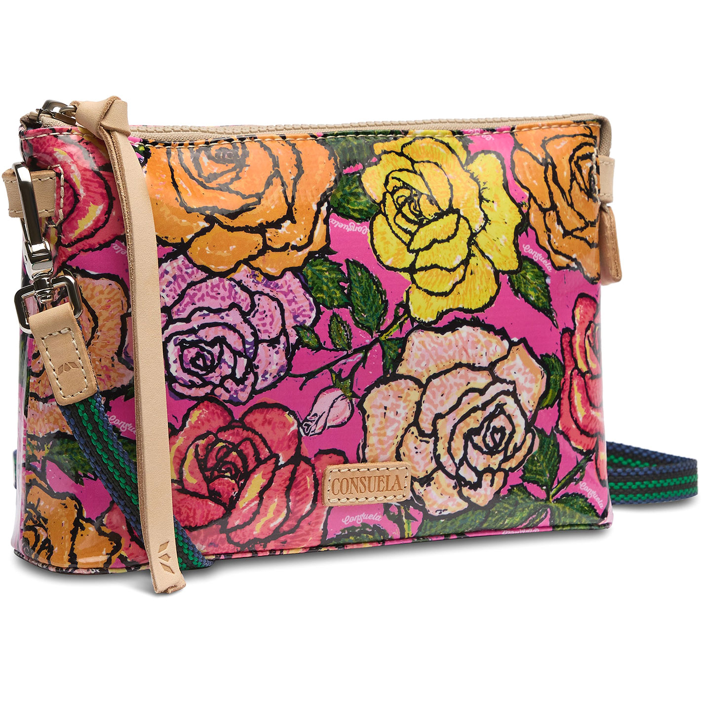Consuela Lily Hot Pink & Roses Midtown Crossbody Bag - Image 1