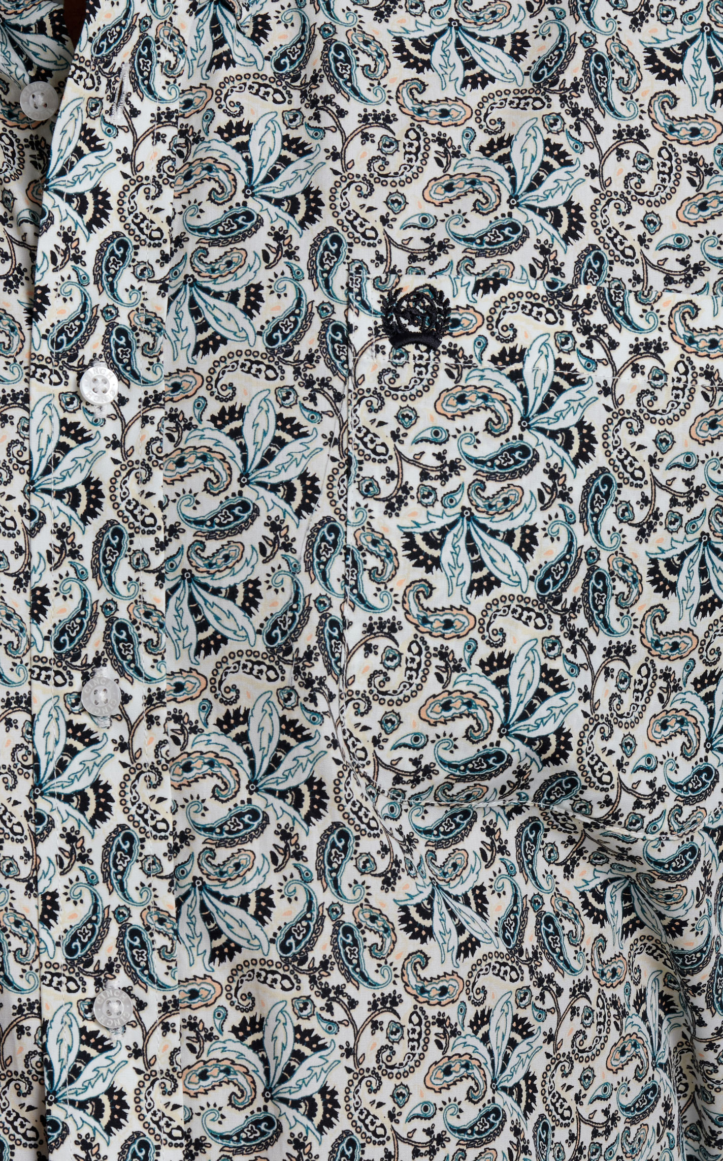 Cinch Men's Black & Blue Paisley Western Shirt - Image 1