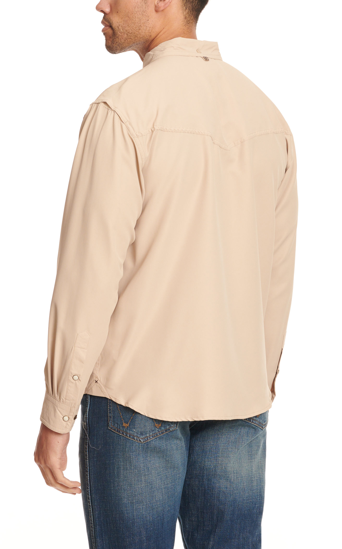 Rafter C Outdoors Men's Khaki Long Sleeve Fishing Shirt - Image 3