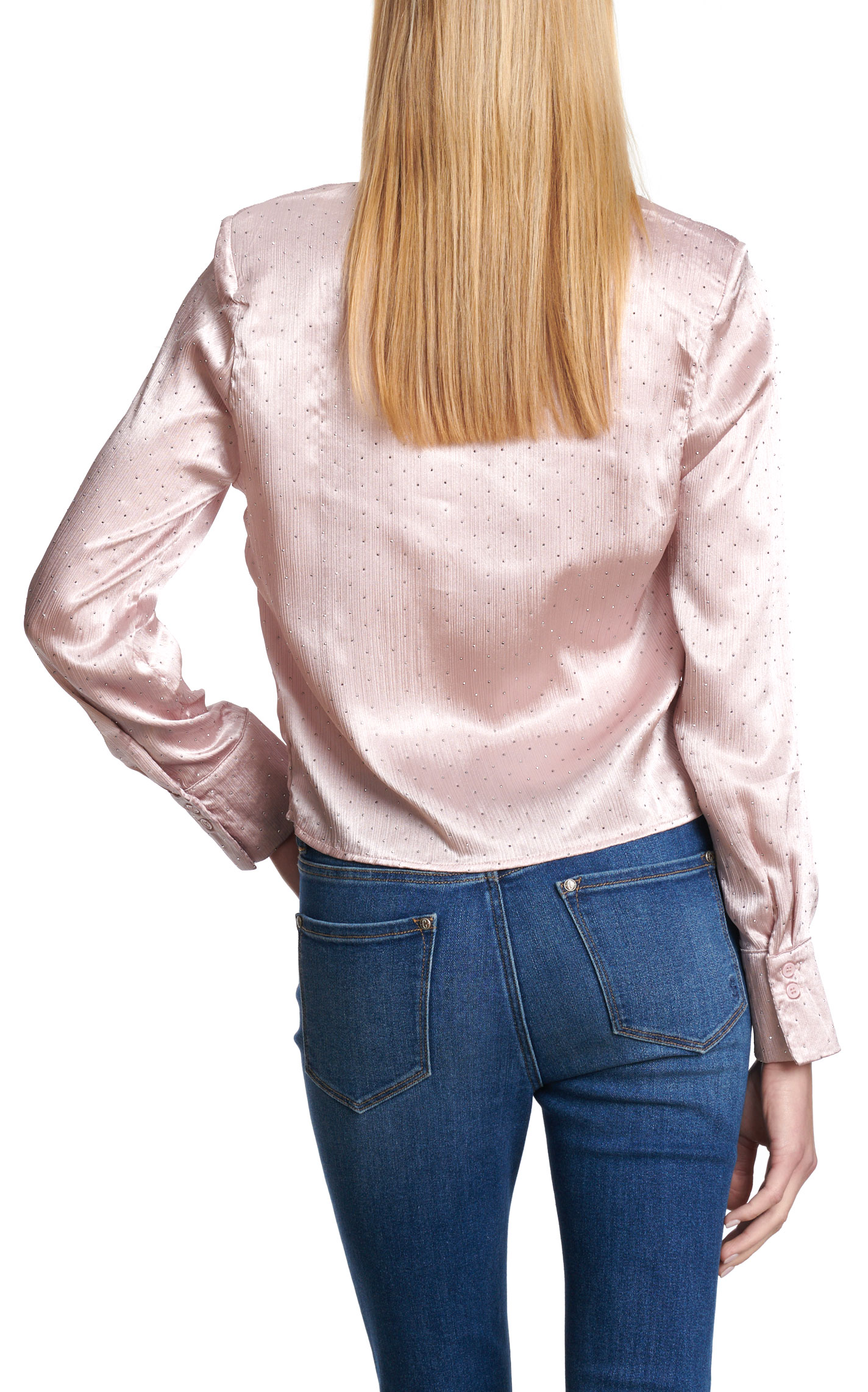 HYFVE Women's Ice-Rose Satin Crystal Studded Top - Image 1