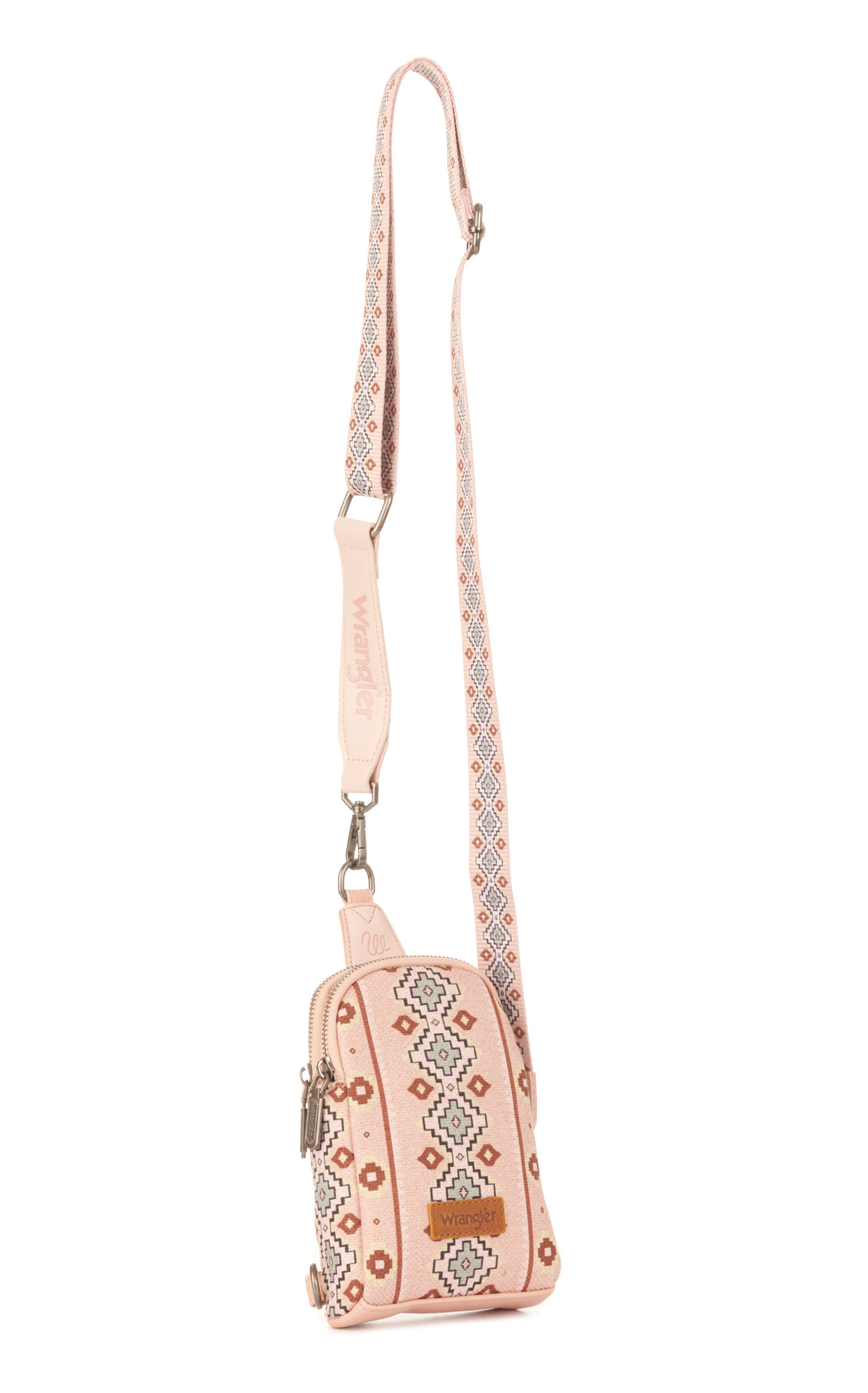 Wrangler Dusty Pink & Colorful Aztec Sling Bag - Image 1