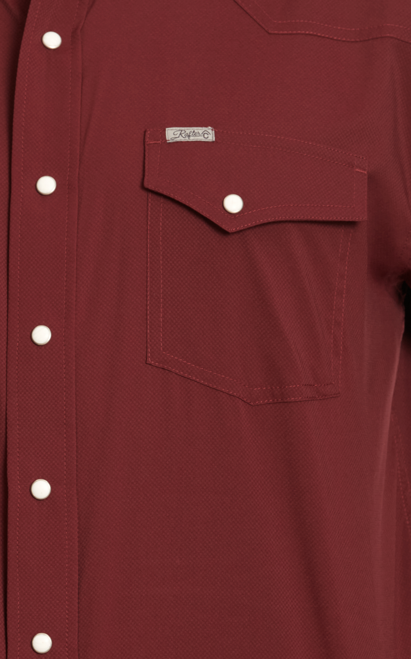Rafter C Outdoors Men's Angler Burgundy Short Sleeve Fishing Shirt - Image 1
