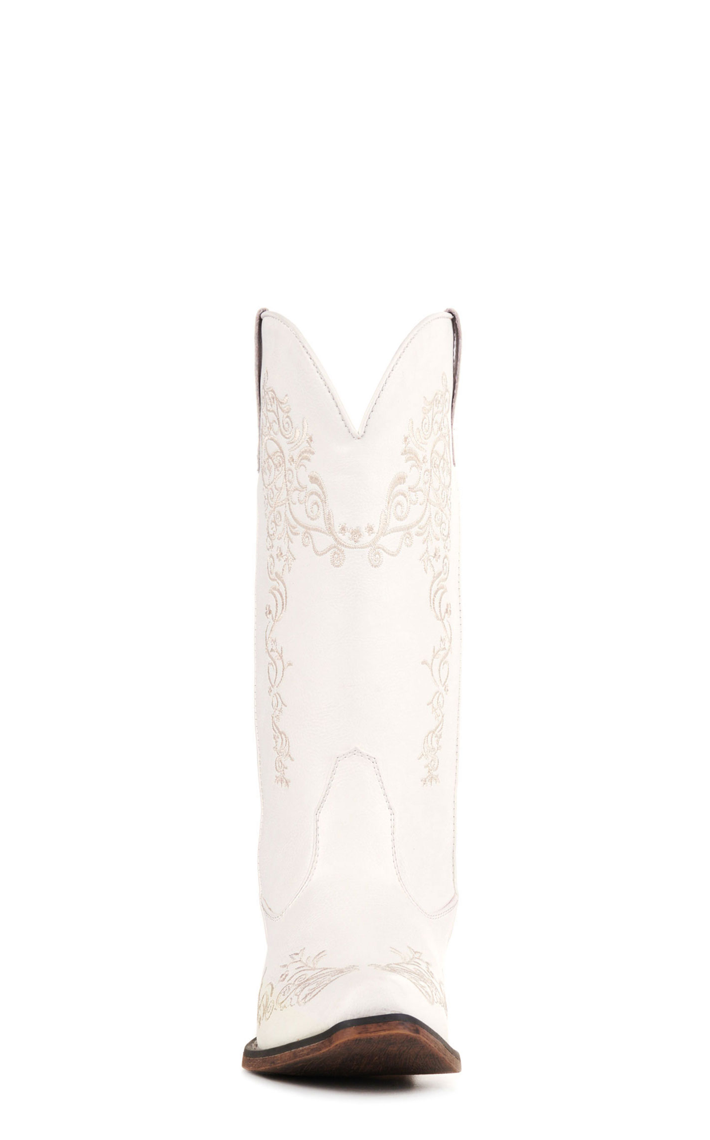 Roper Women's Riley Scroll White with Ivory Floral Embroidery Snip Toe Cowboy Boots - Image 1