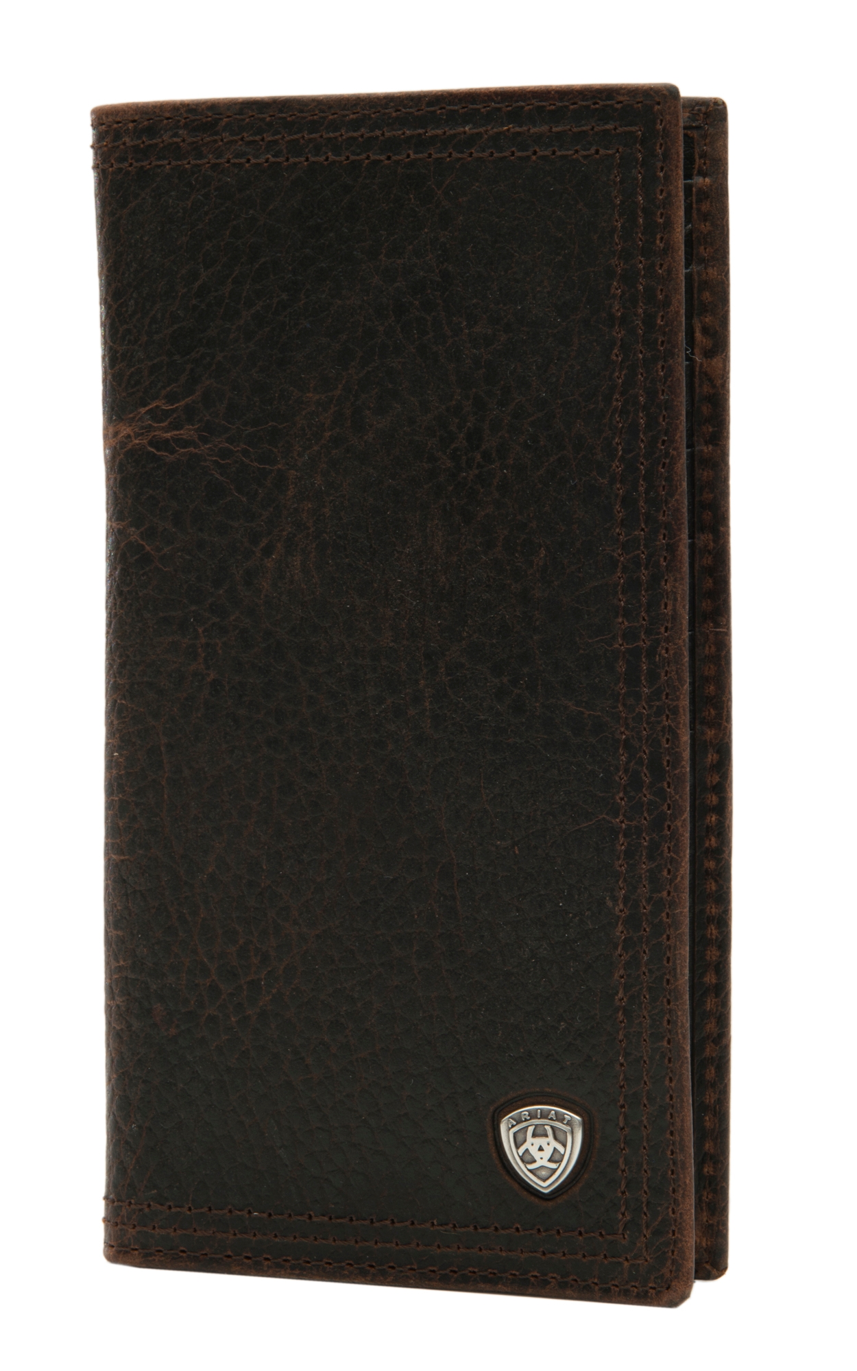 Ariat Performance Work Dark Rowdy Brown Leather Checkbook / Rodeo Wallet - Image 1