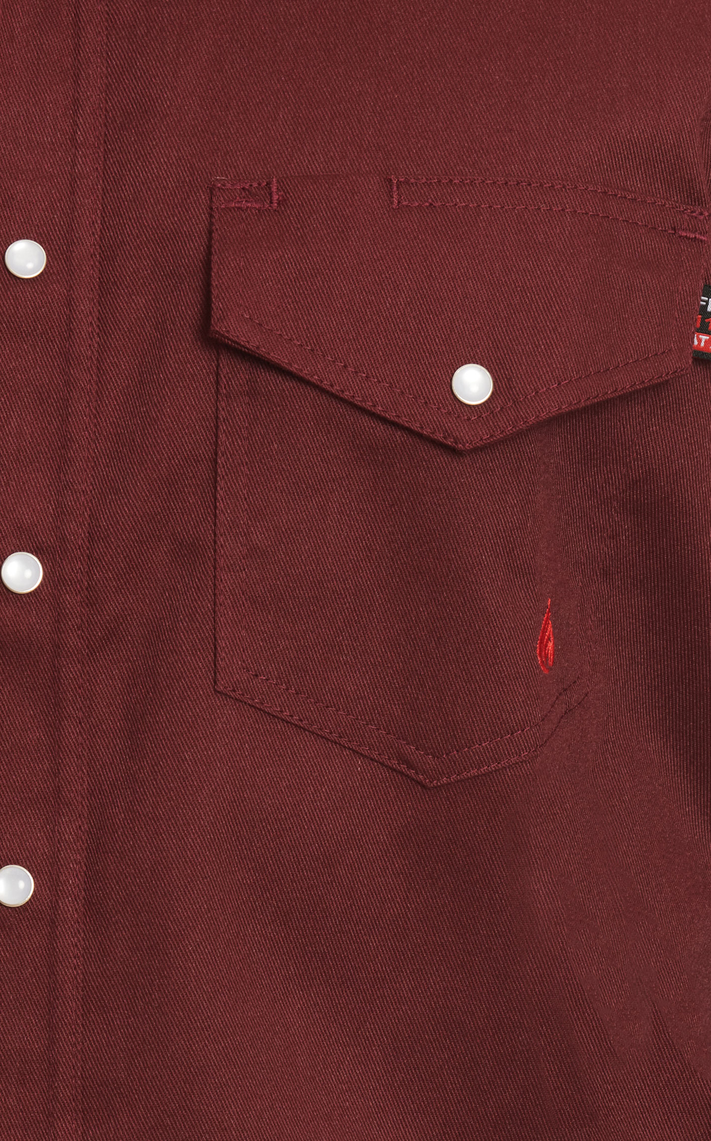 Forge Men's Burgundy Long Sleeve FR Work Shirt - Image 1