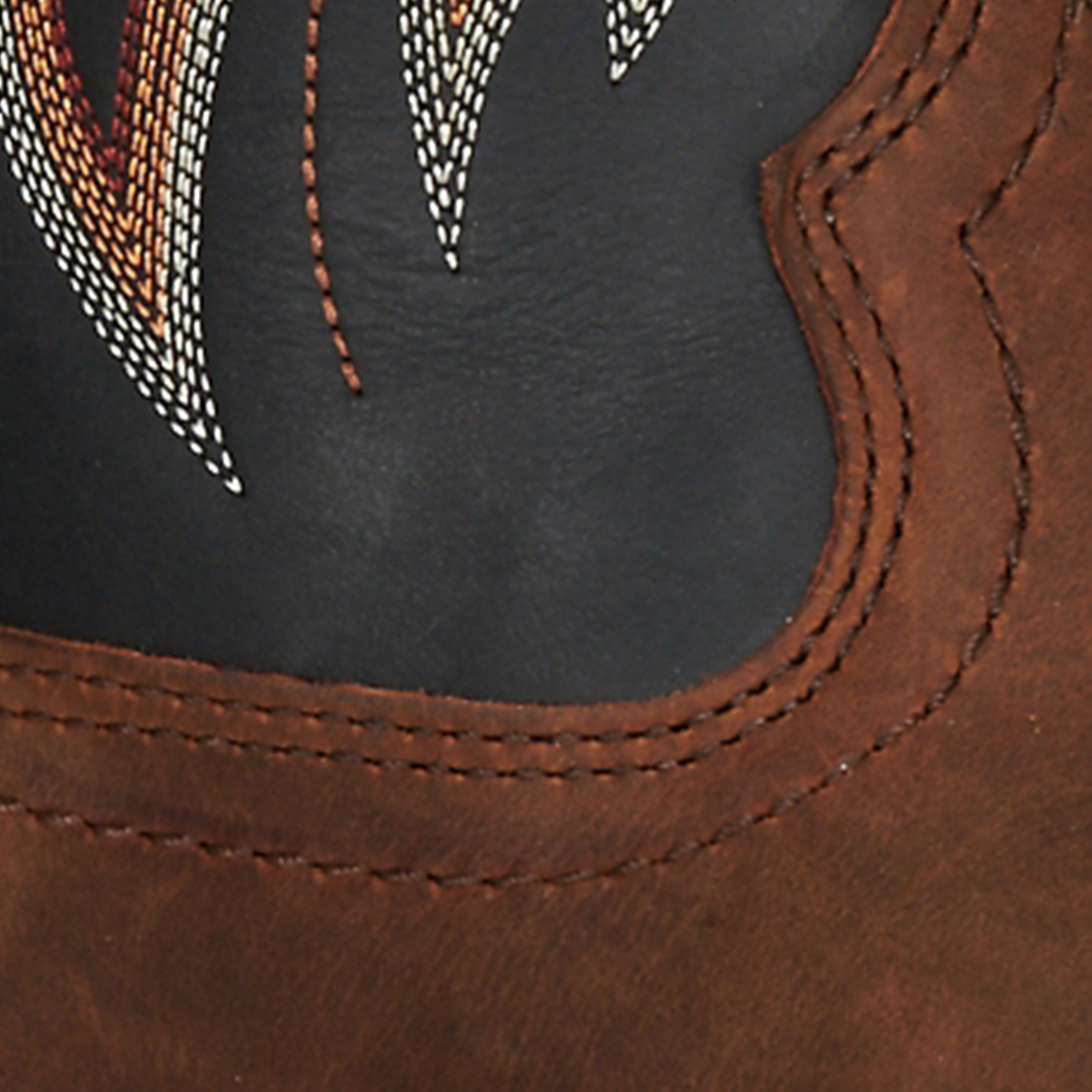 R. Watson Men's Peanut and Jet Black Waterproof Wide Square Toe Cowboy Work Boot - Image 1