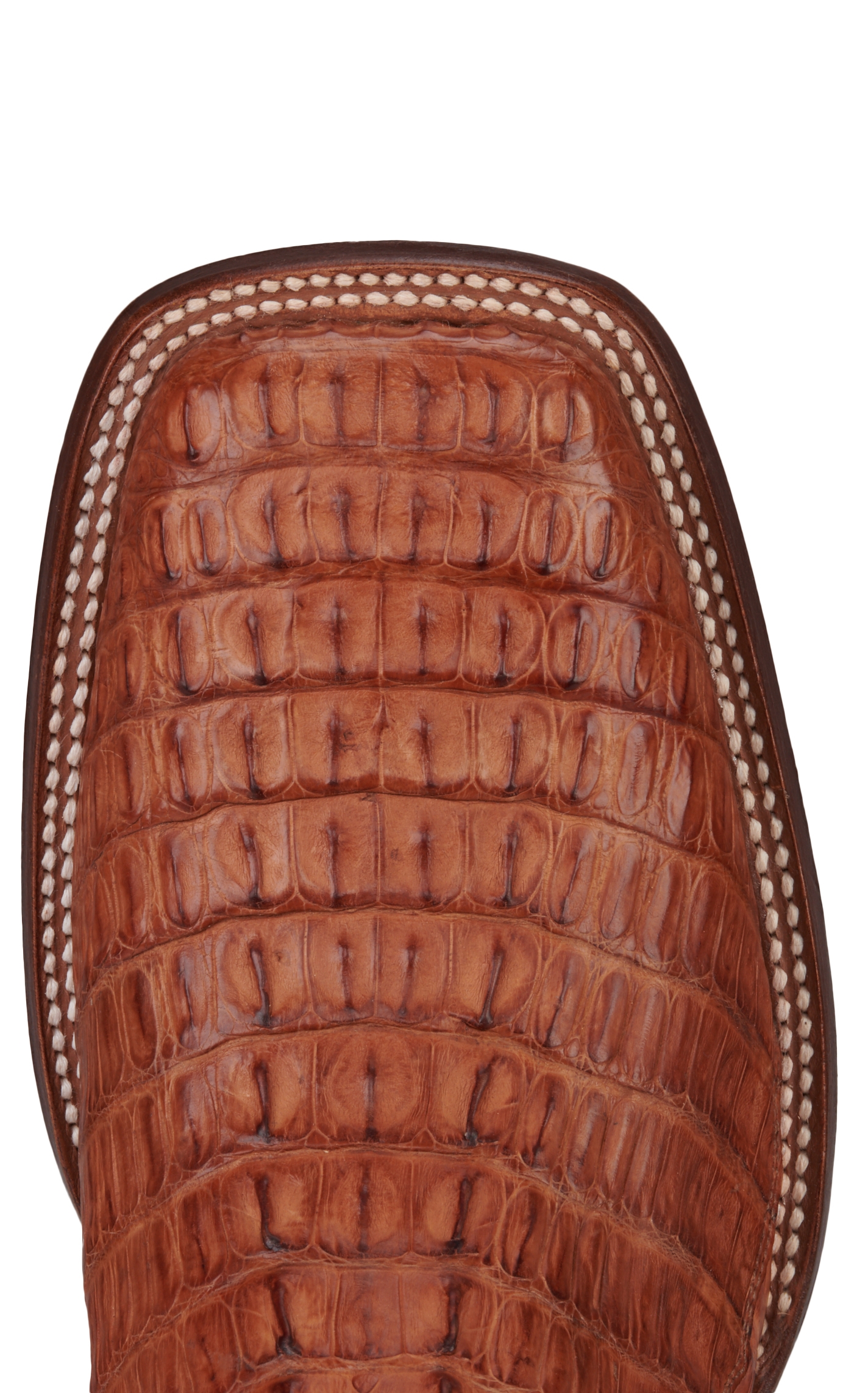 Cavender's Men's Cognac and Peanut Reverse Caiman Tail Wide Square Toe Exotic Cowboy Boot - Image 1
