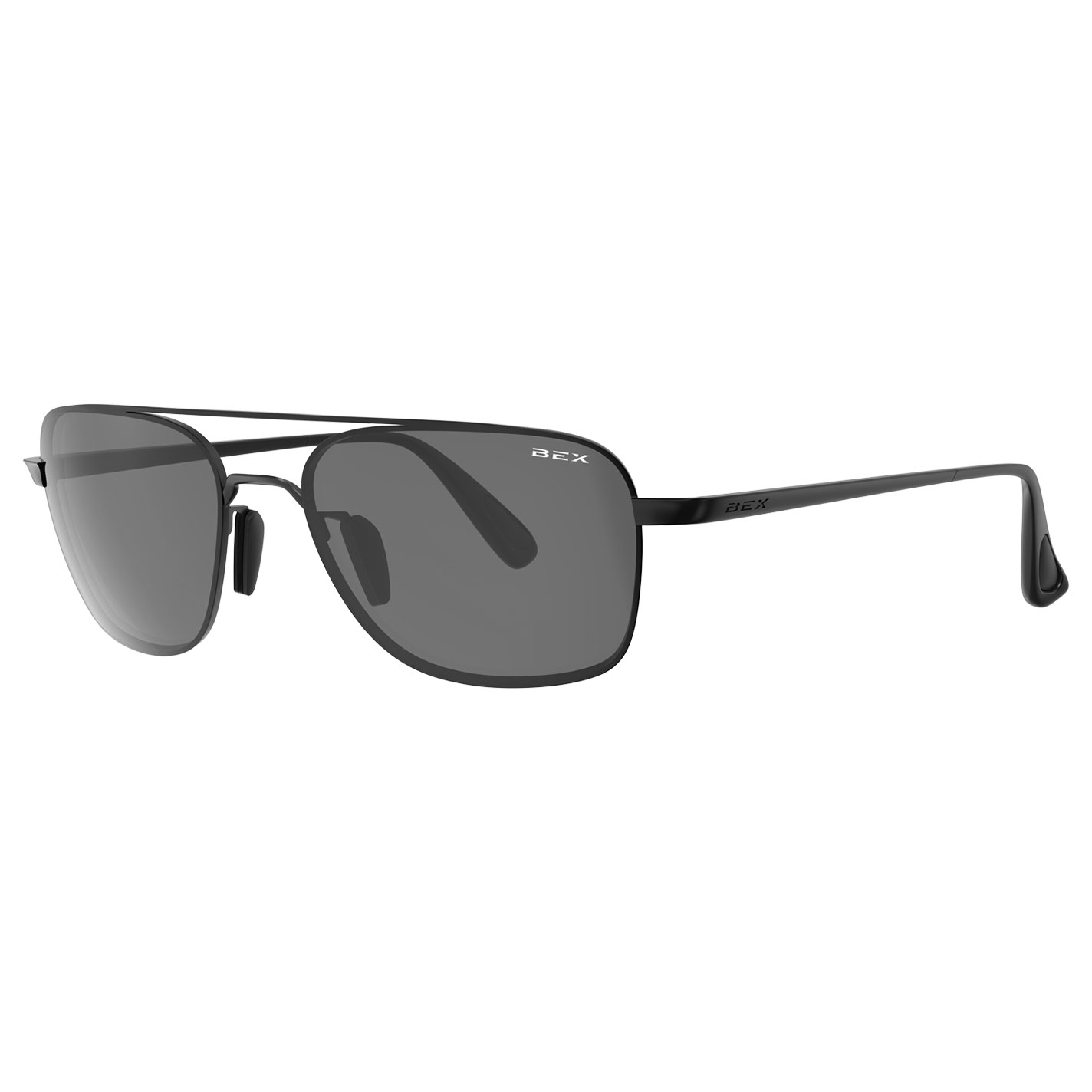 BEX Mach Matte Black Aviator Sunglasses - Image 1