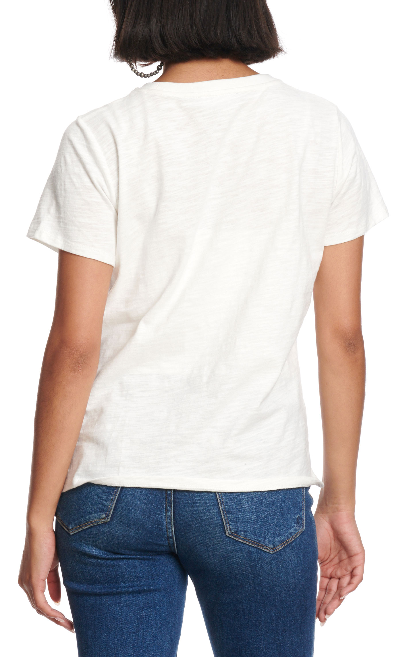 Rockin C Women's White Silver Studded Howdy T-Shirt - Image 1