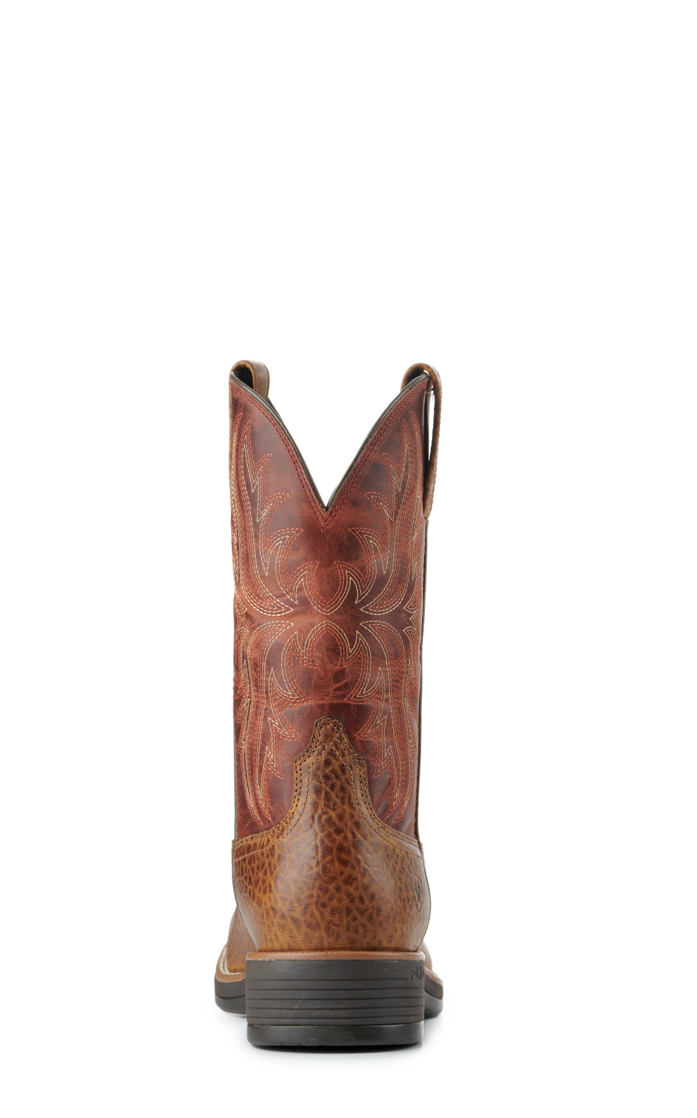 Ariat Men's Ridgeback Orange Rust and Tan Wide Square Toe Cowboy Boots - Image 1