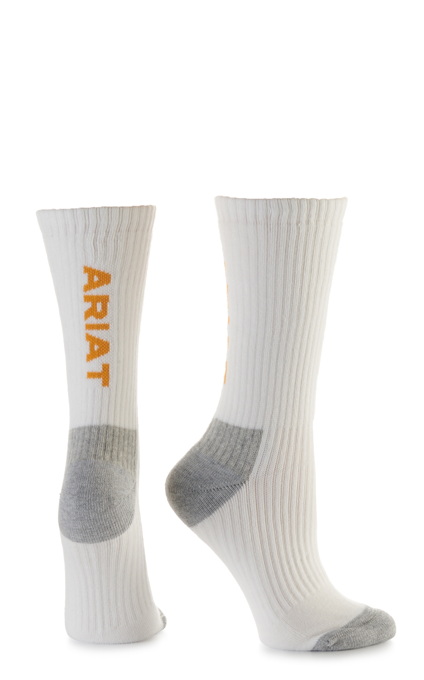 Ariat Men's White & Gray Crew 3Pk Boot Socks (Medium) - Image 1