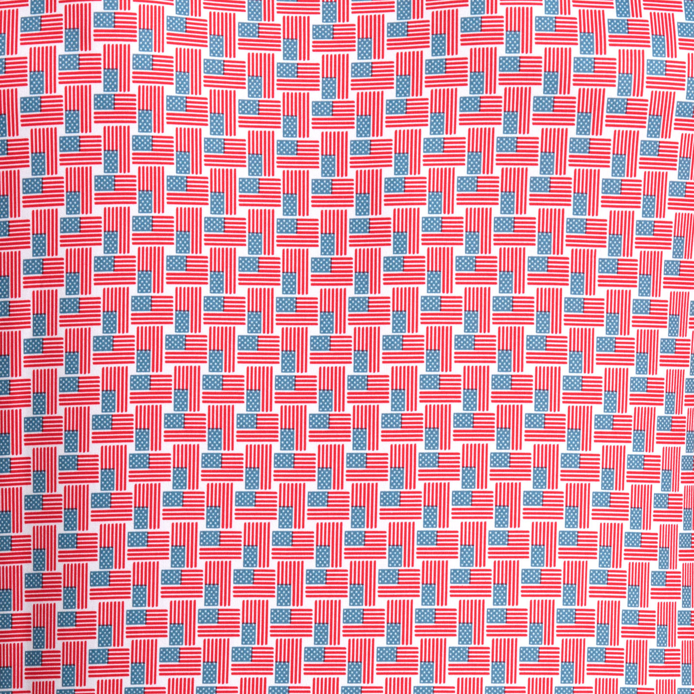 Burlebo Men's White American Flag Print Performance Polo - Image 1