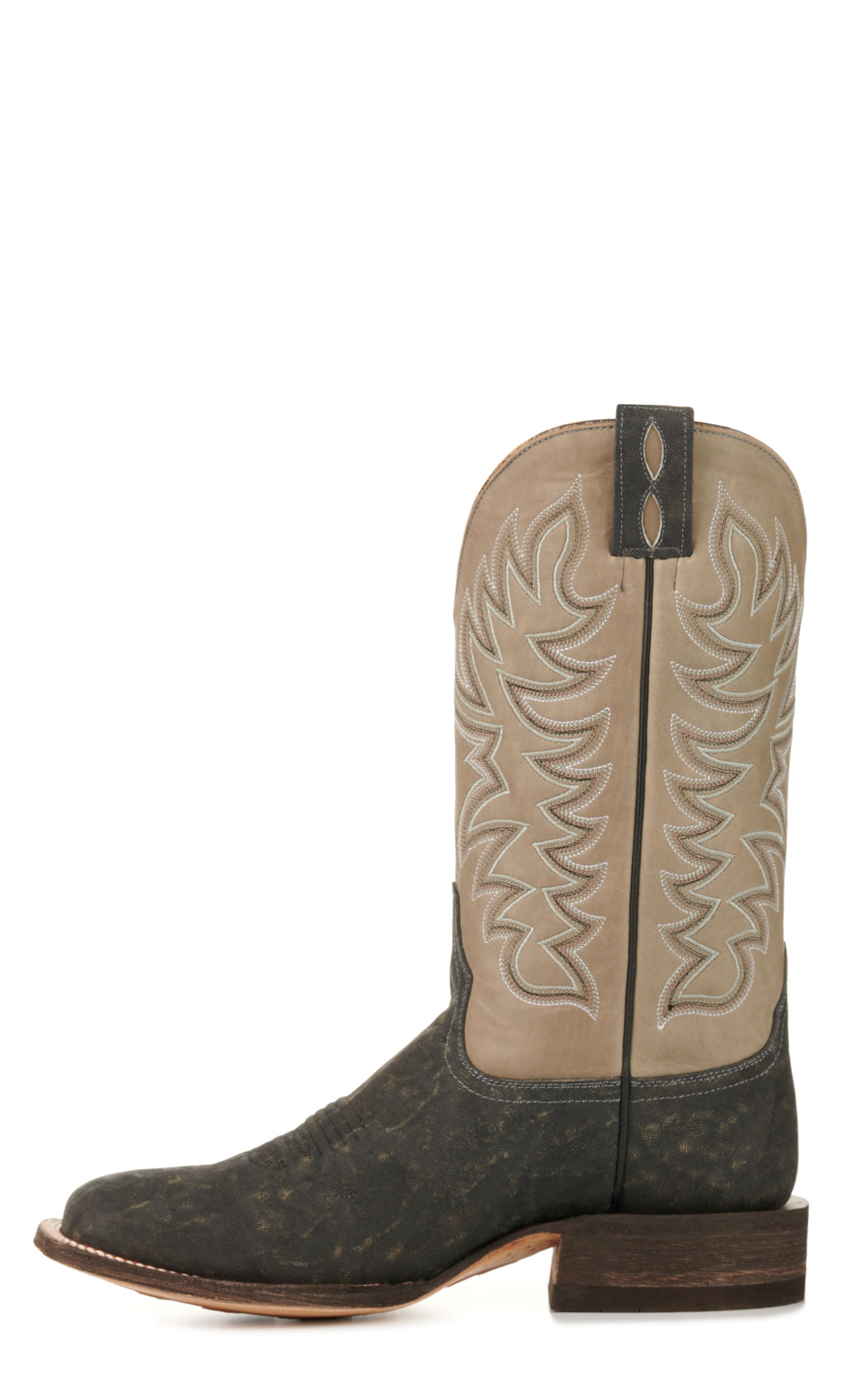 Cavender's Men's Endurance Gray and Dark Gray Elephant Wide Square Toe Exotic Cowboy Boots - Image 1