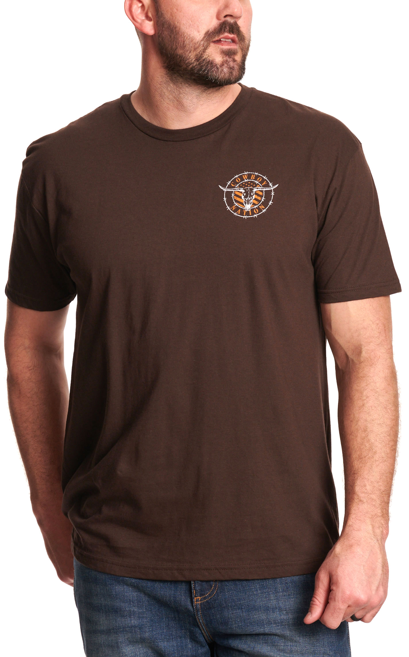 Cowboy Hardware Cowboy Nation Men's Brown T-Shirt - Image 1
