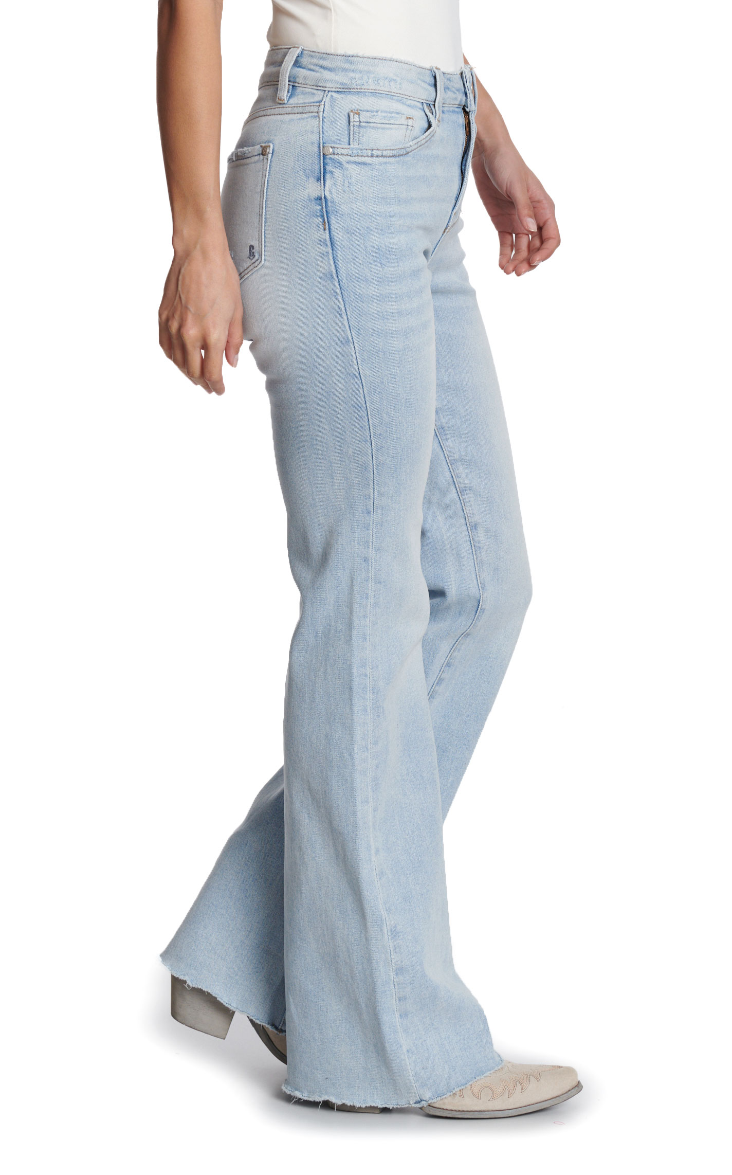 Rockin’ C Women’s Light Wash Vintage Flare High Rise Jeans - Image 1