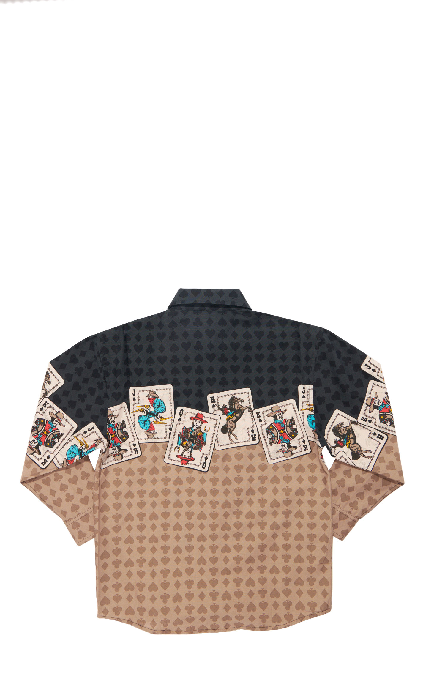 Panhandle Slim Boy's Black & Taupe Cards Border Western Shirt - Image 1