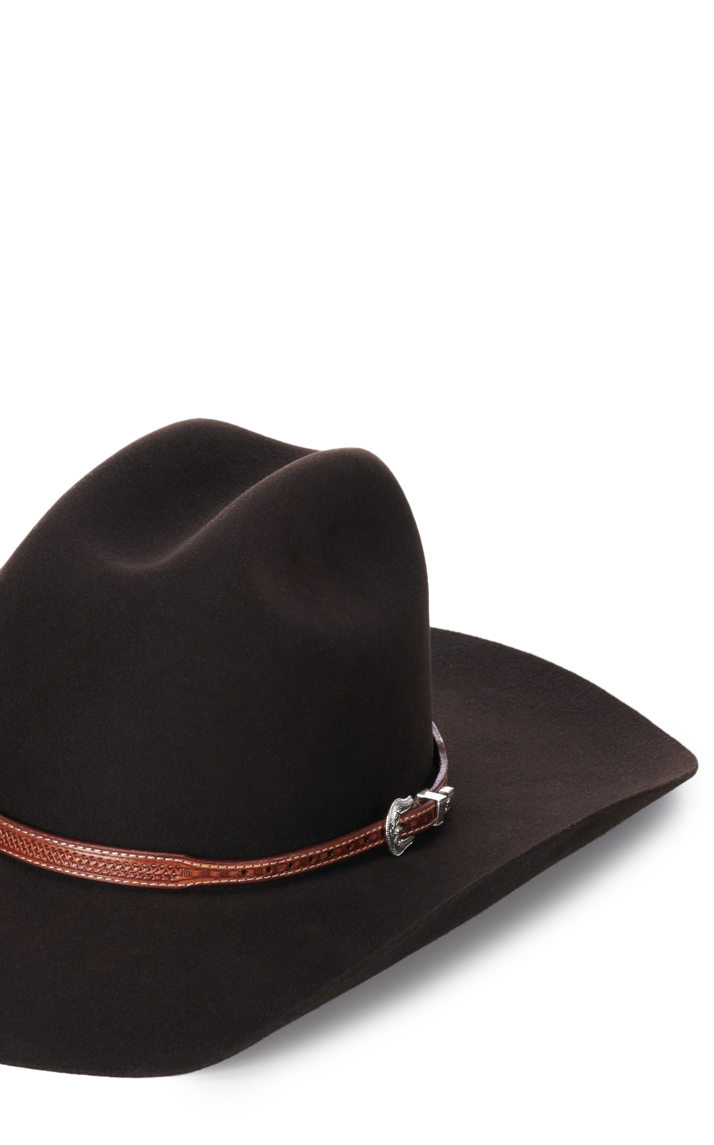 Twister Brown Basket Weave Leather Hatband - Image 1