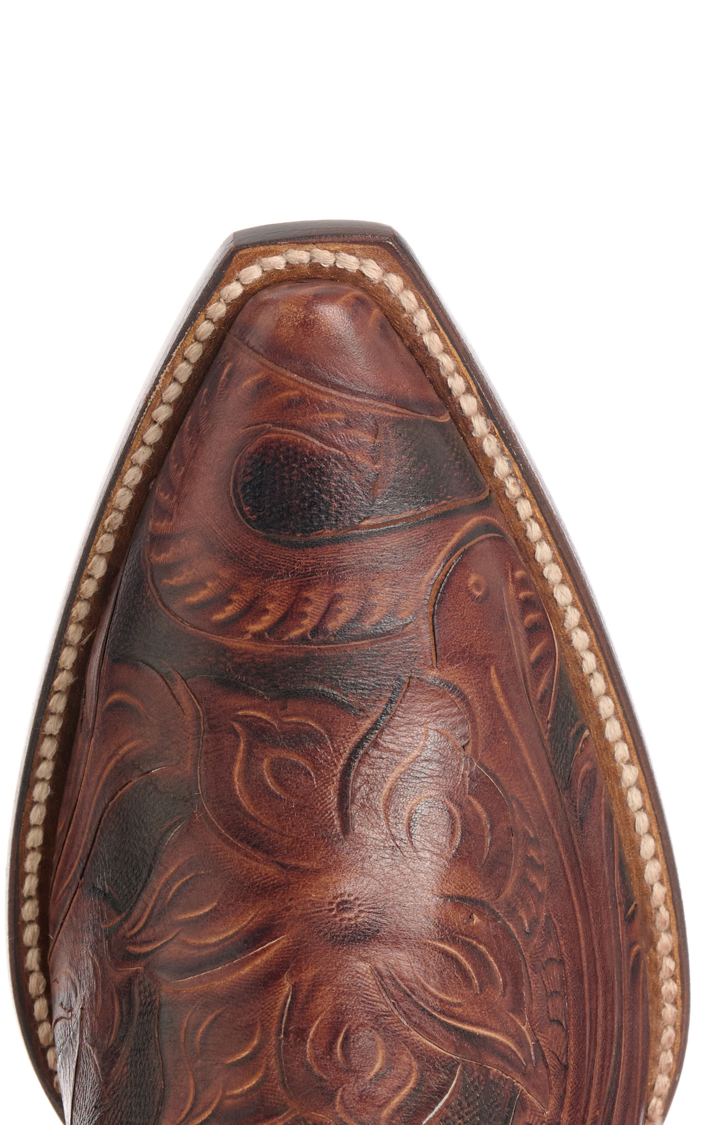Dan Post Women’s Brown Andrinna Tooled Leather & Hair On Snip Toe Cowboy Boots - Image 1