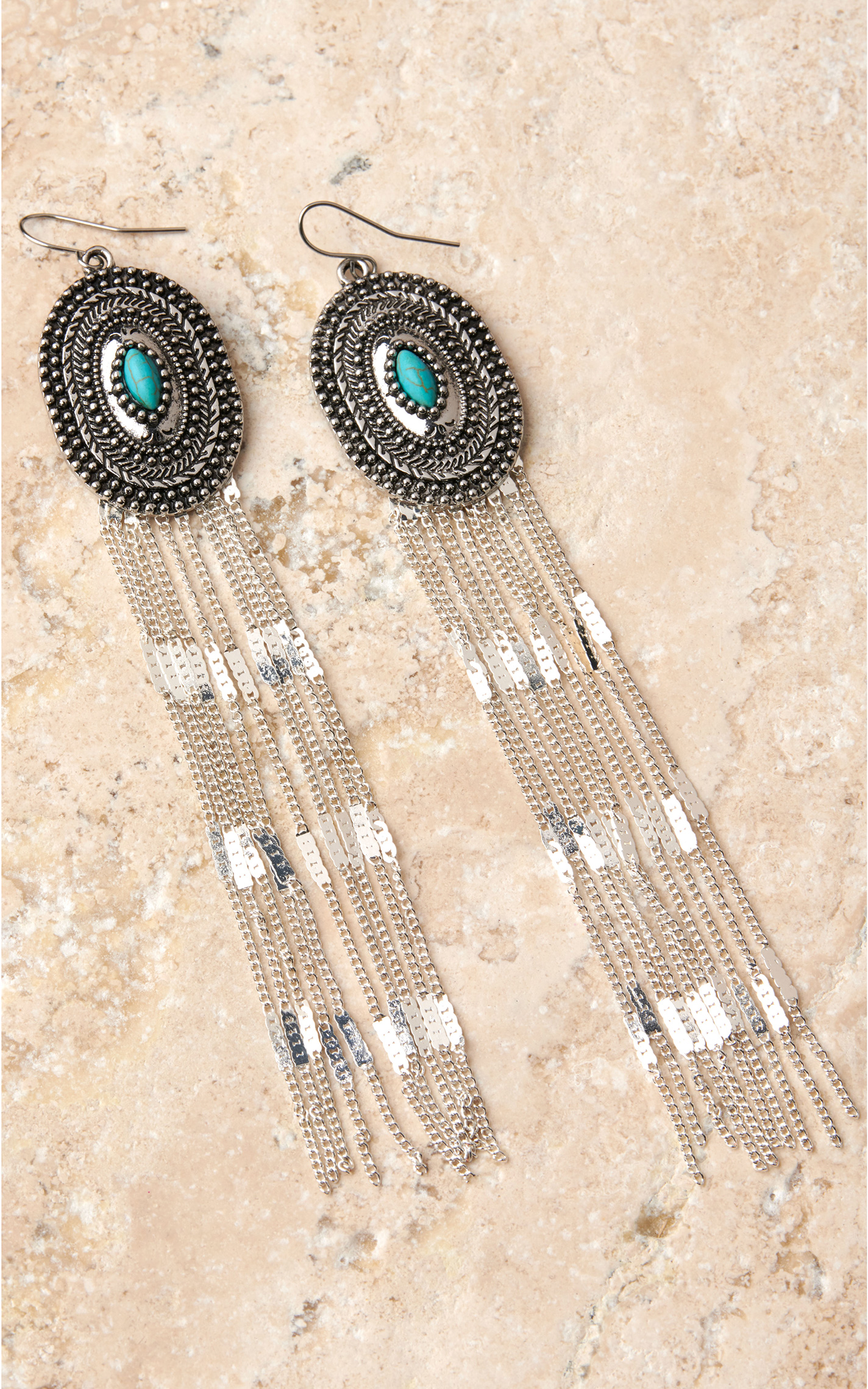 Cowgirl Confetti Beautiful Crazy Silver Tassel Earrings - Image 1