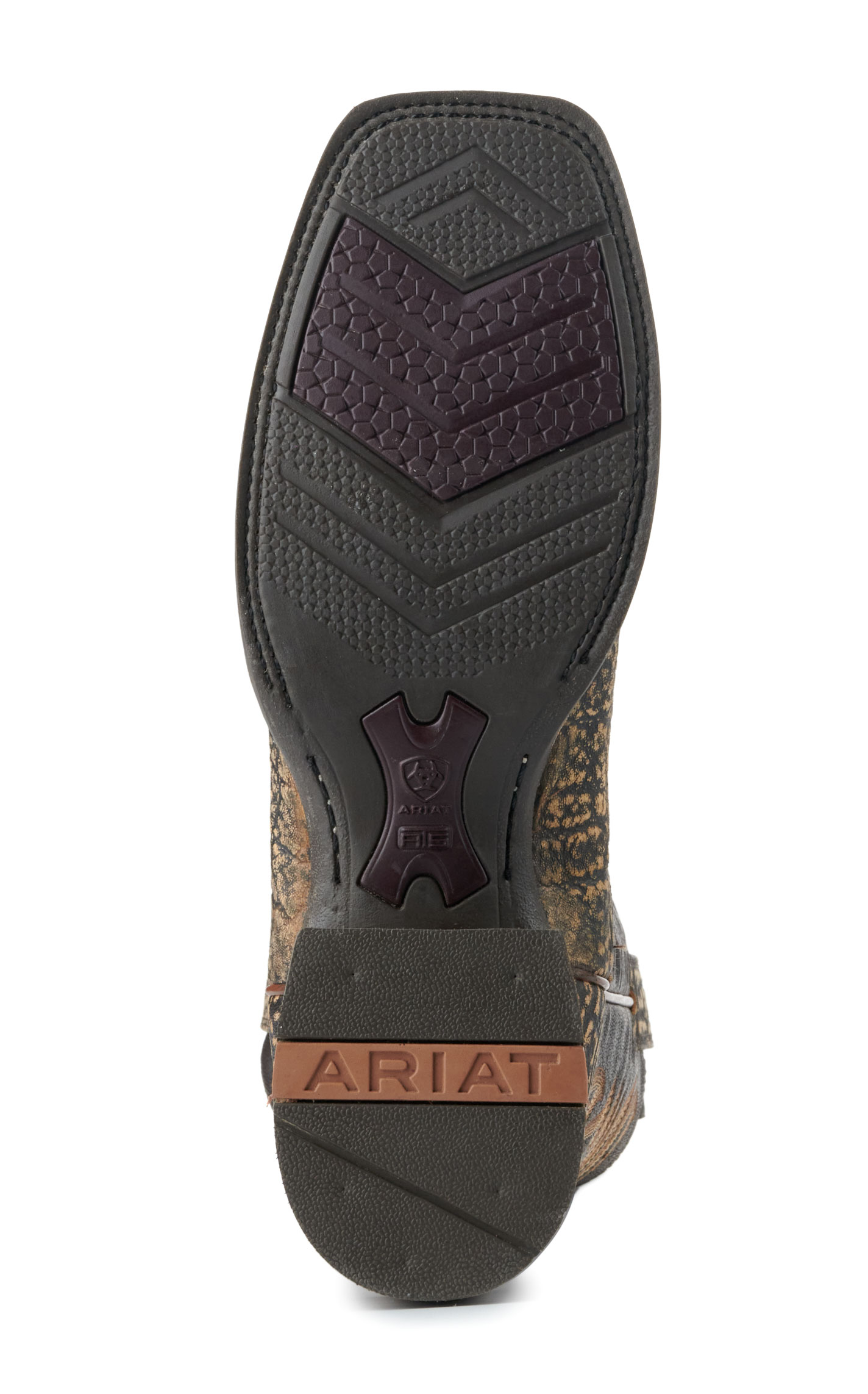 Ariat Men's Dark Chocolate and Dark Brown Elephant Print Wide Square Toe Cowboy Boots - Image 1