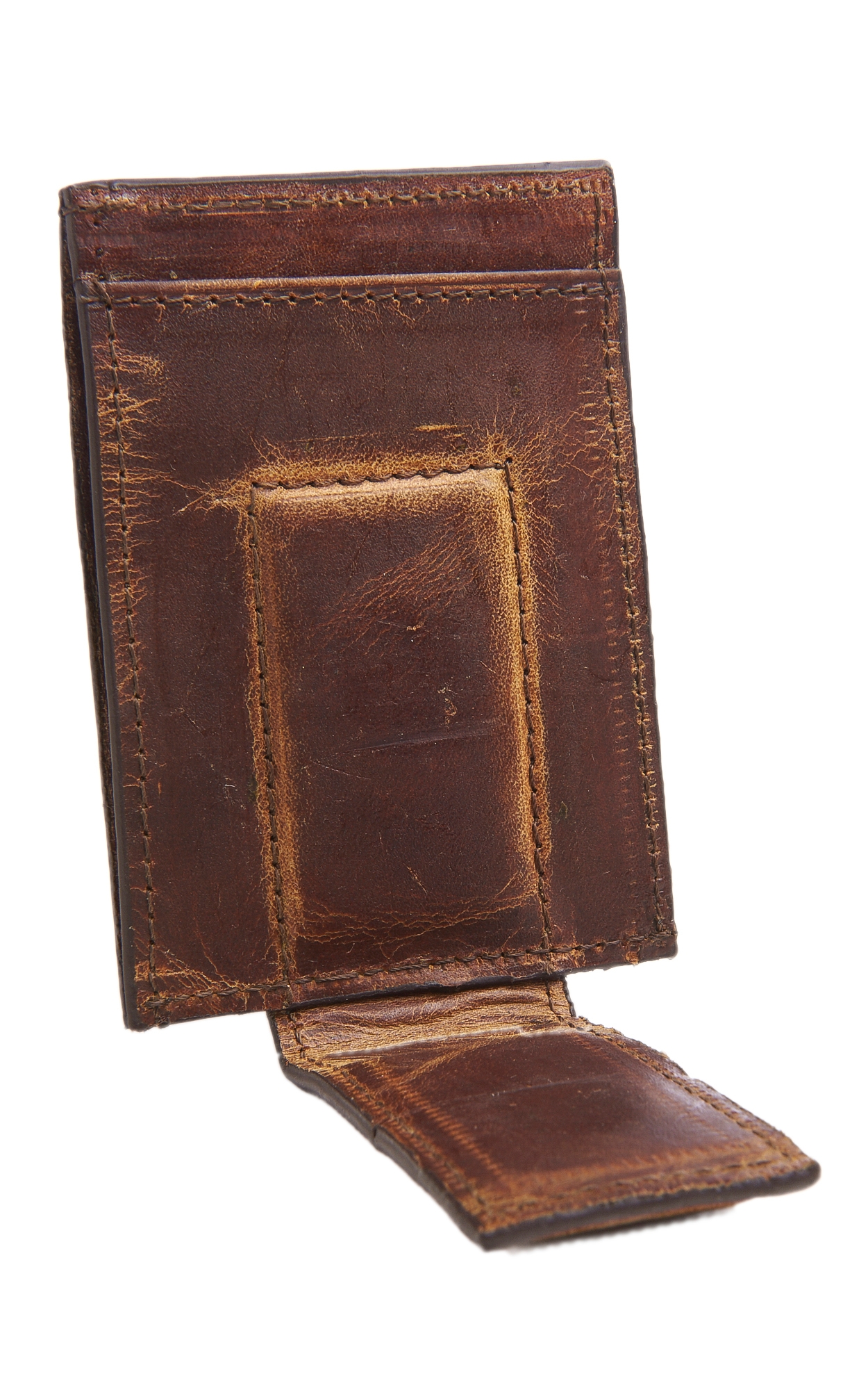 Twisted X Men's Brown Basketweave Magnetic Money Clip - Image 1