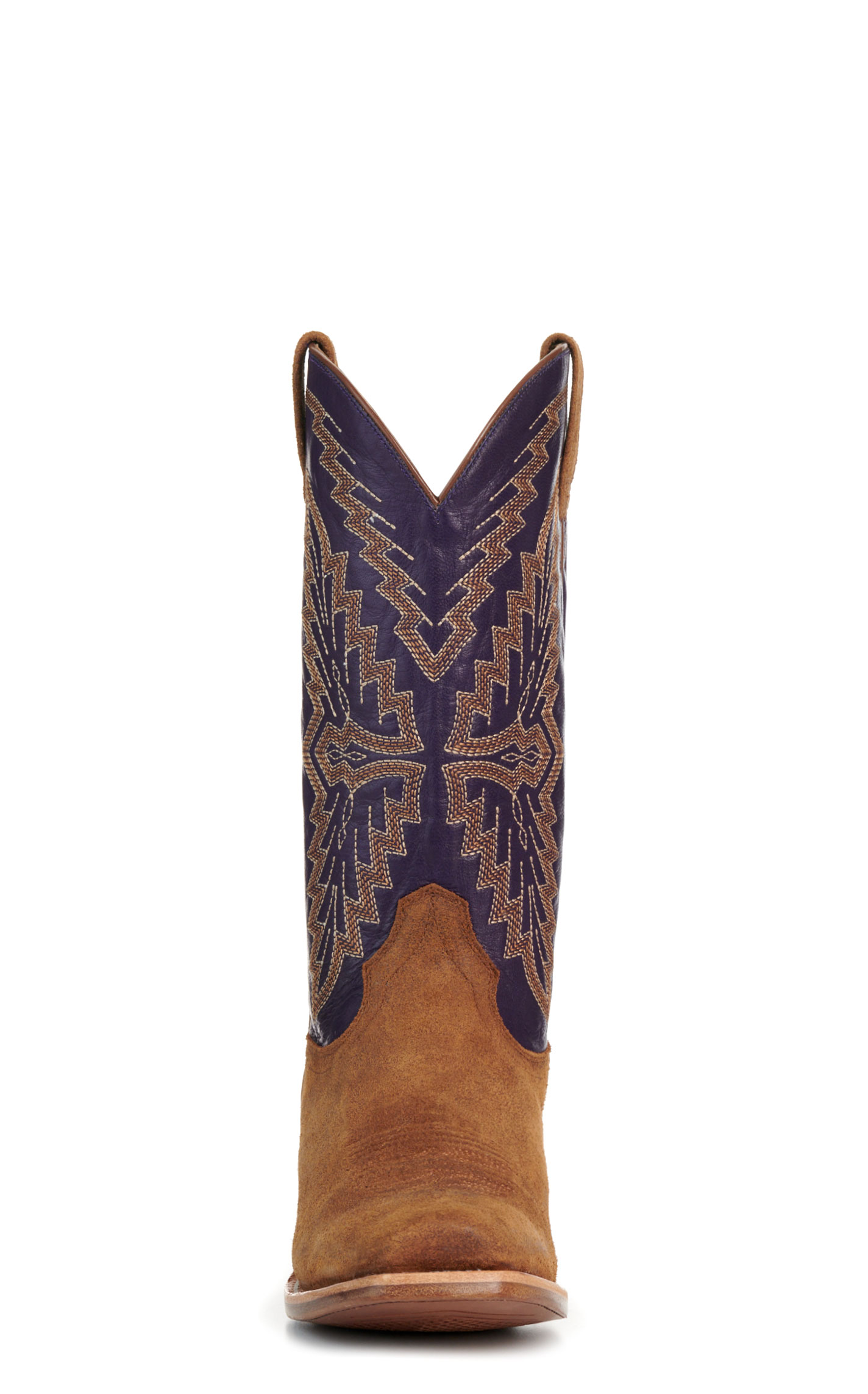 Ariat Men’s Futurity Showman Brown Roughout and Violet TekStep Cutter Toe Cowboy Boots - Image 1