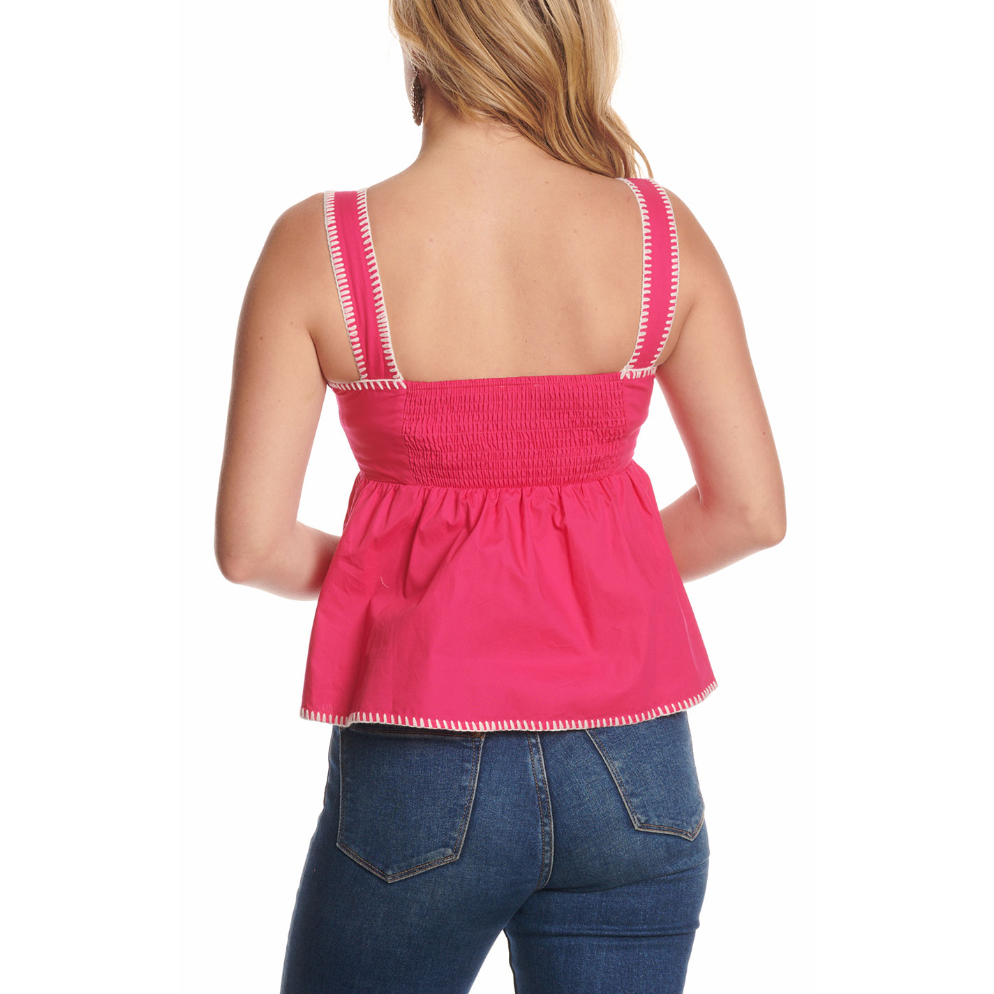 Pretty Follies Hot Pink Whipstitch Tank Top - Image 3