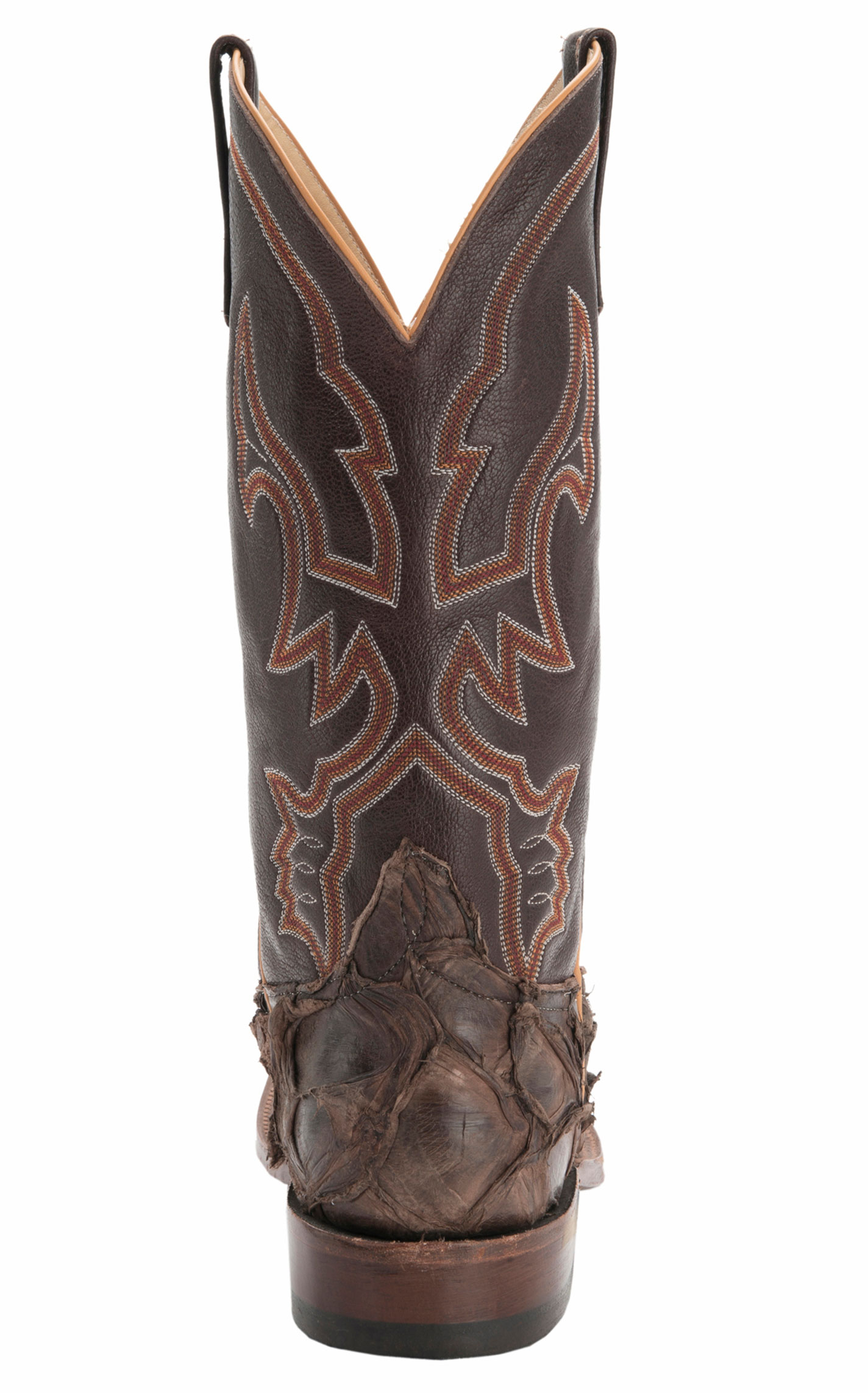 Anderson Bean Men's Distressed Brown Big Bass and Chocolate Wide Square Toe Cowboy Boot - Image 1