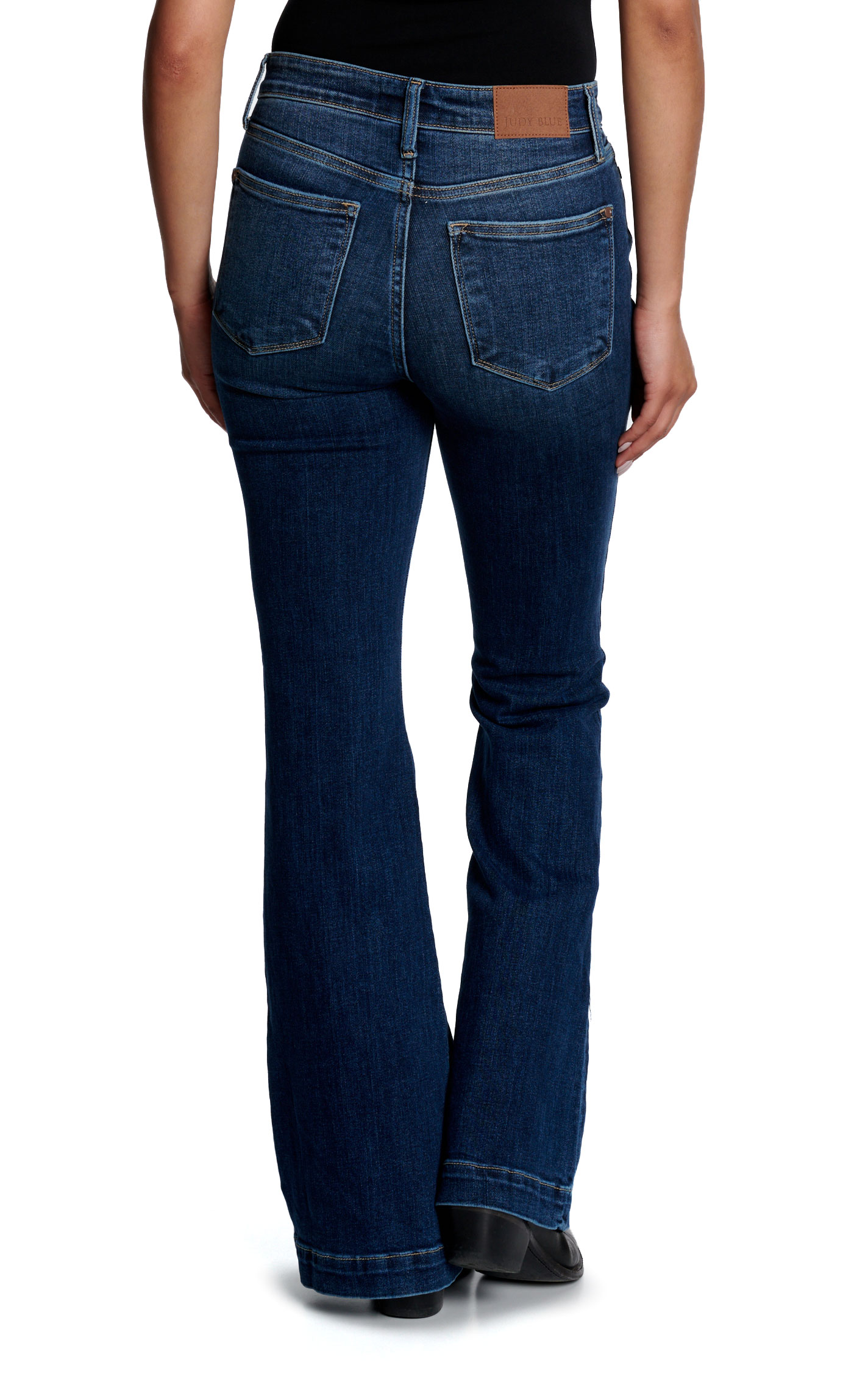 Judy Blue Women's High Rise Dark Wash Trouser Flare Jeans - Image 1