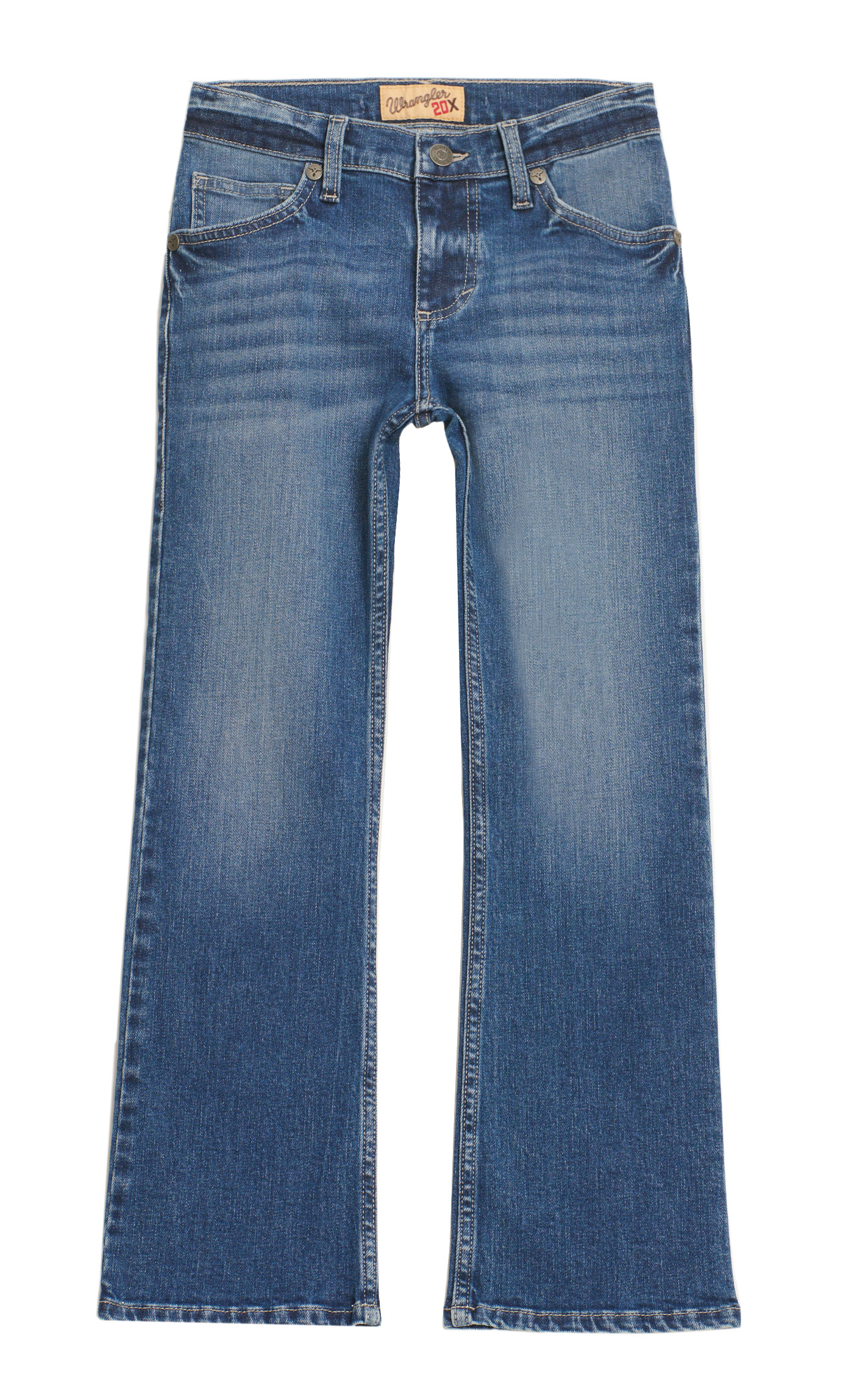 Wrangler 20X Boys' 42BWX Sorrel Medium Wash Slim Fit Stretch Vintage Boot Cut Jean (8-16) - Image 1