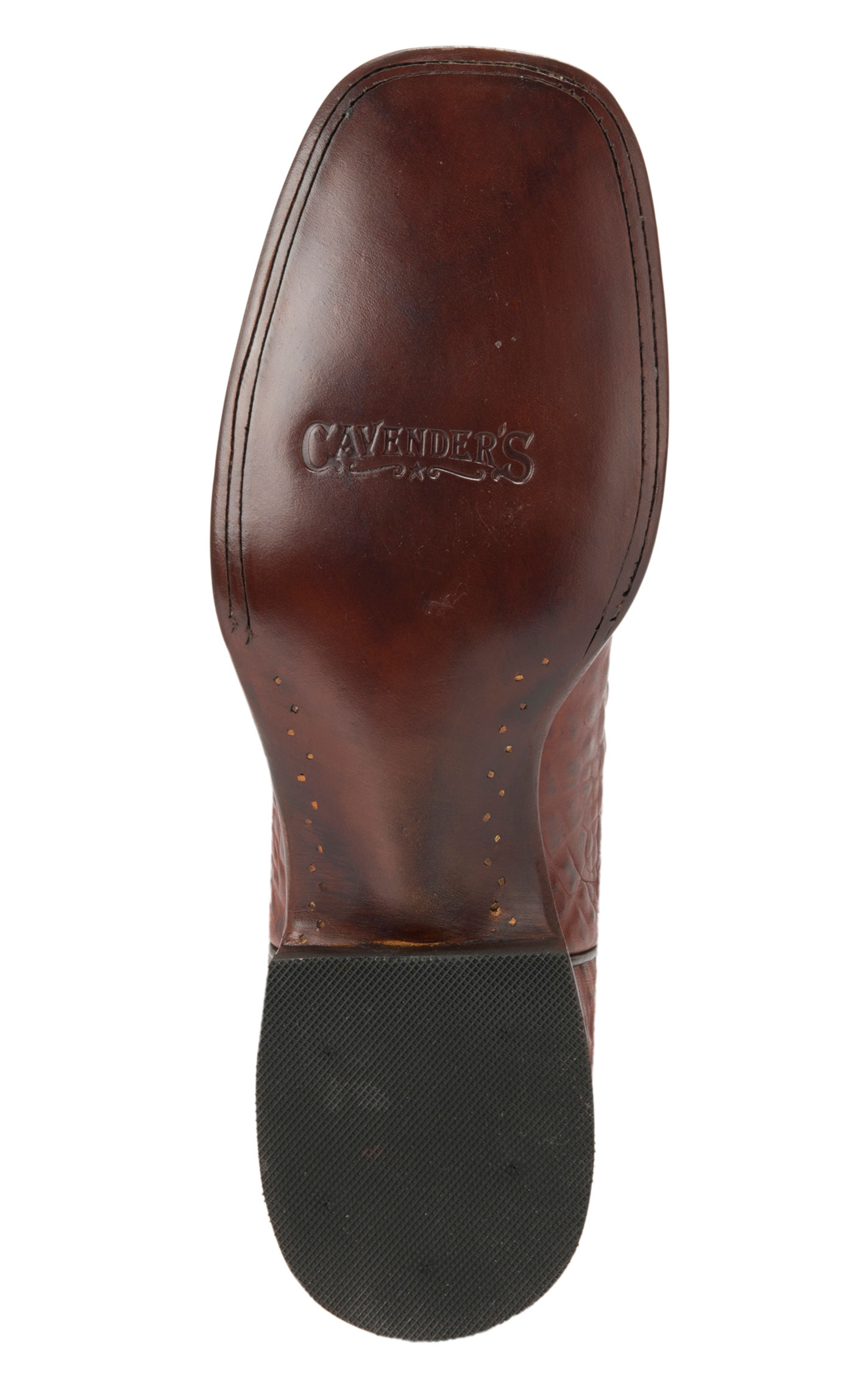 Cavender's Men's Cognac Hornback Caiman Print Square Toe Cowboy Boots - Image 1