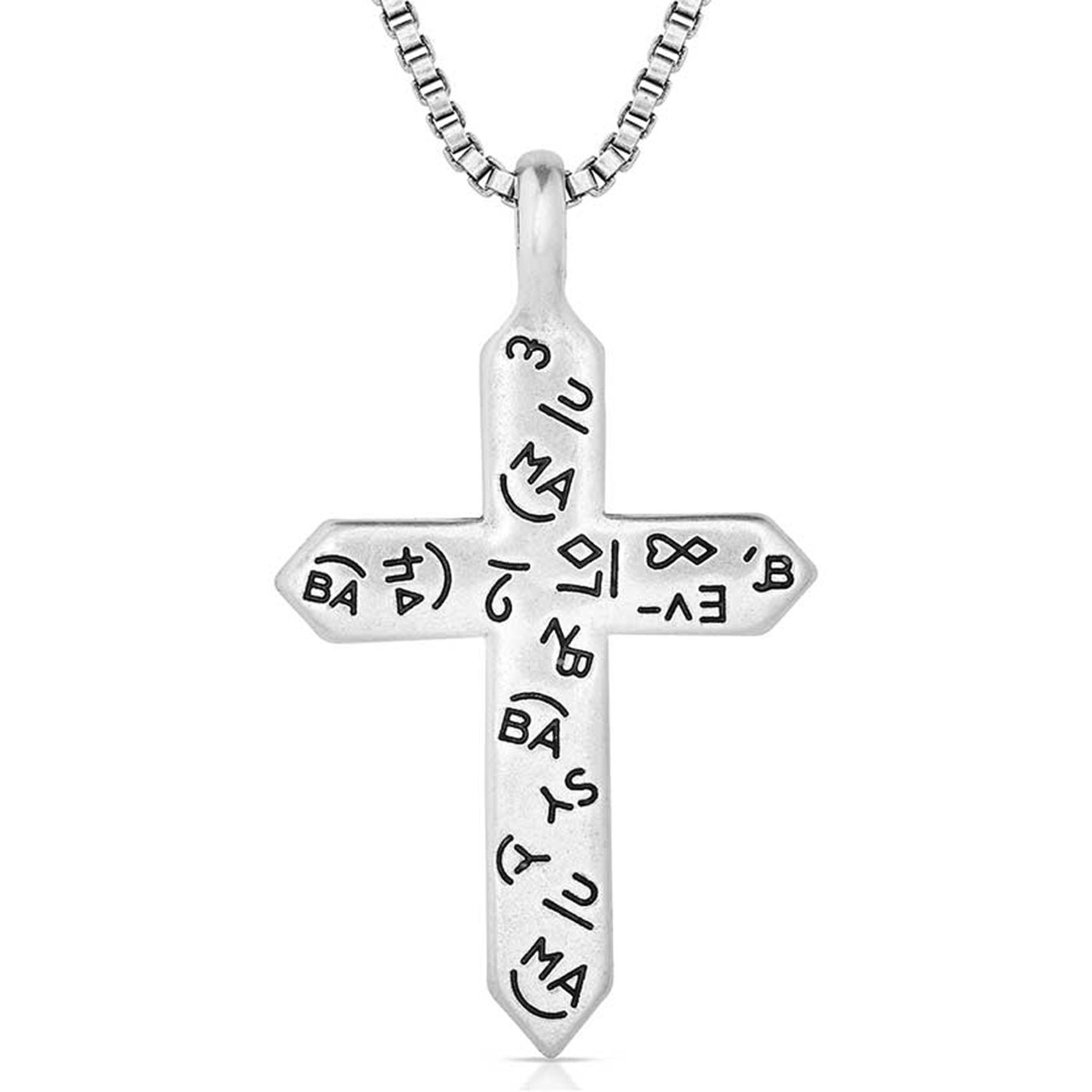 Montana Silversmiths Men's Silver Cross Pendant Necklace - Image 2
