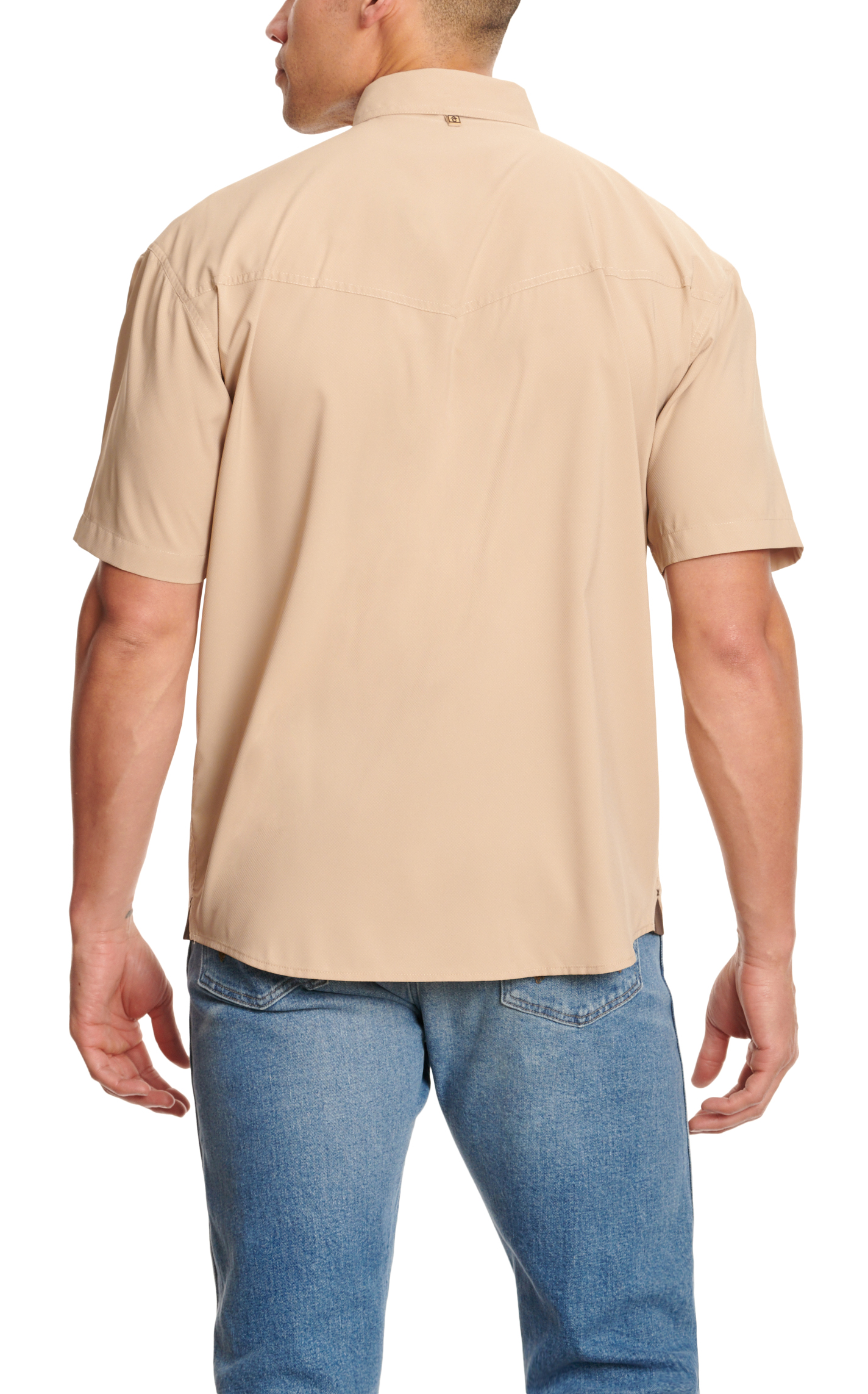 Rafter C Outdoors Men's Angler Khaki Short Sleeve Fishing Shirt - Image 3