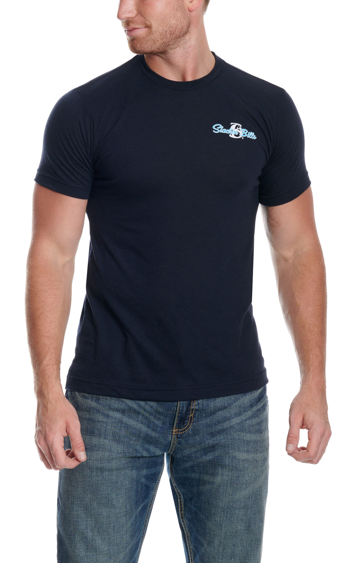 Stackin Bills Men's Navy Duck Skull Graphic T-Shirt - Image 2