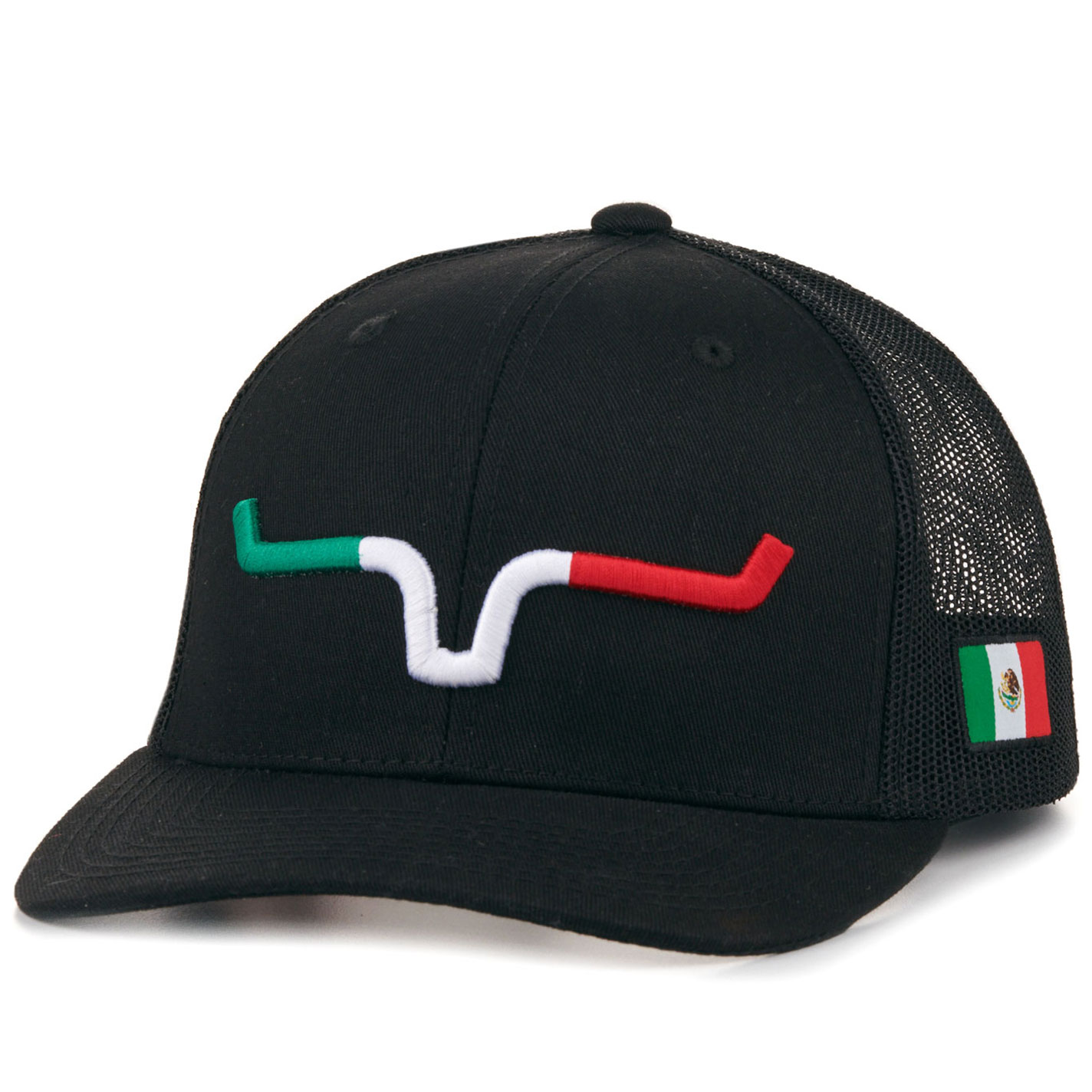 Kimes Ranch Black with Mexico Flag Colors Logo Embroidery Cap - Image 1