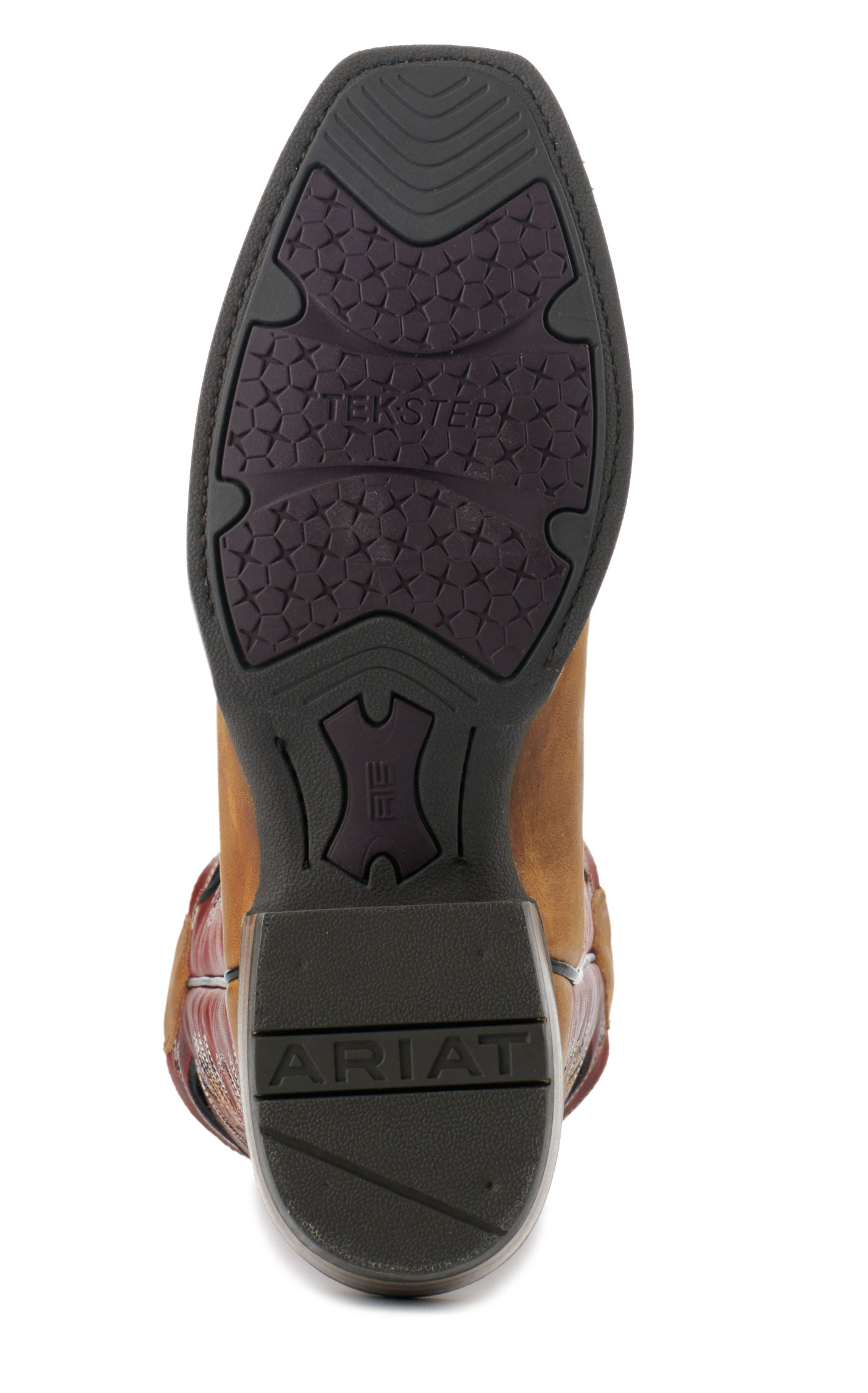 Ariat Men's Ringer Tan and Red Cedar TekStep Punchy Square Toe Cowboy Boots - Image 1