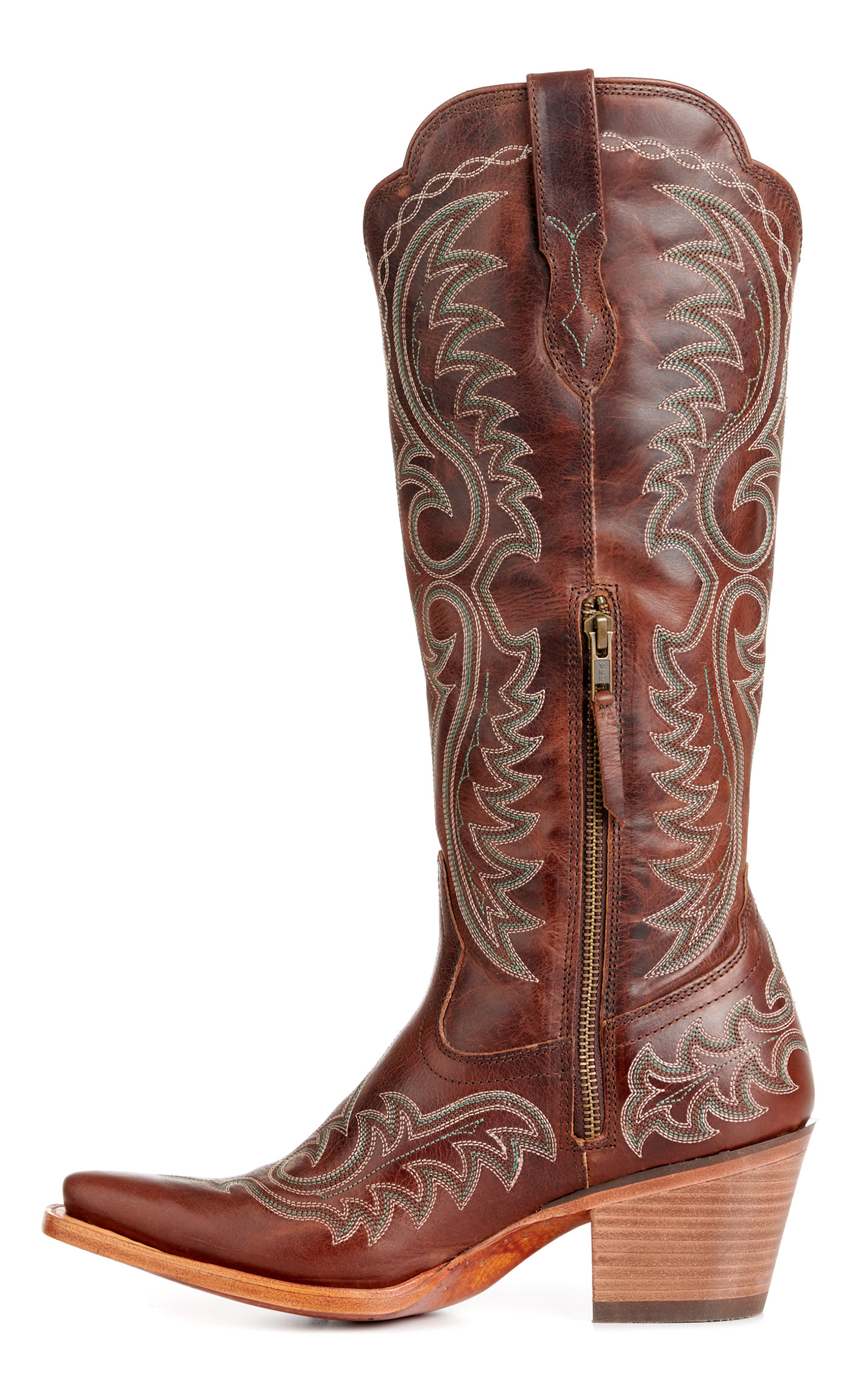 Durango Women's Crush Mahogany Snip Toe Tall Cowboy Boots - Image 1