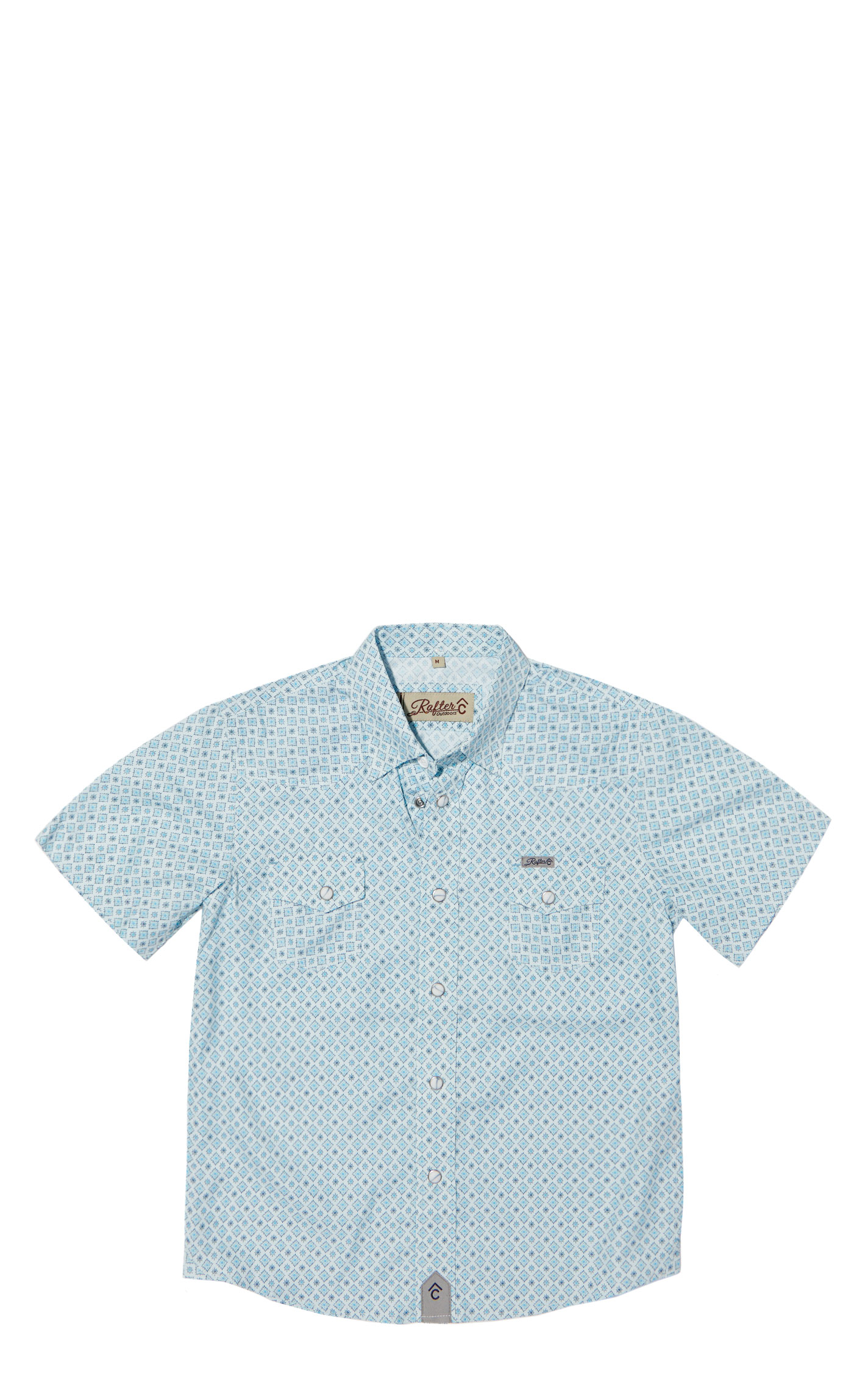 Rafter C Outdoors Boys's Turquoise & Gray Geo Fishing Shirt - Image 1