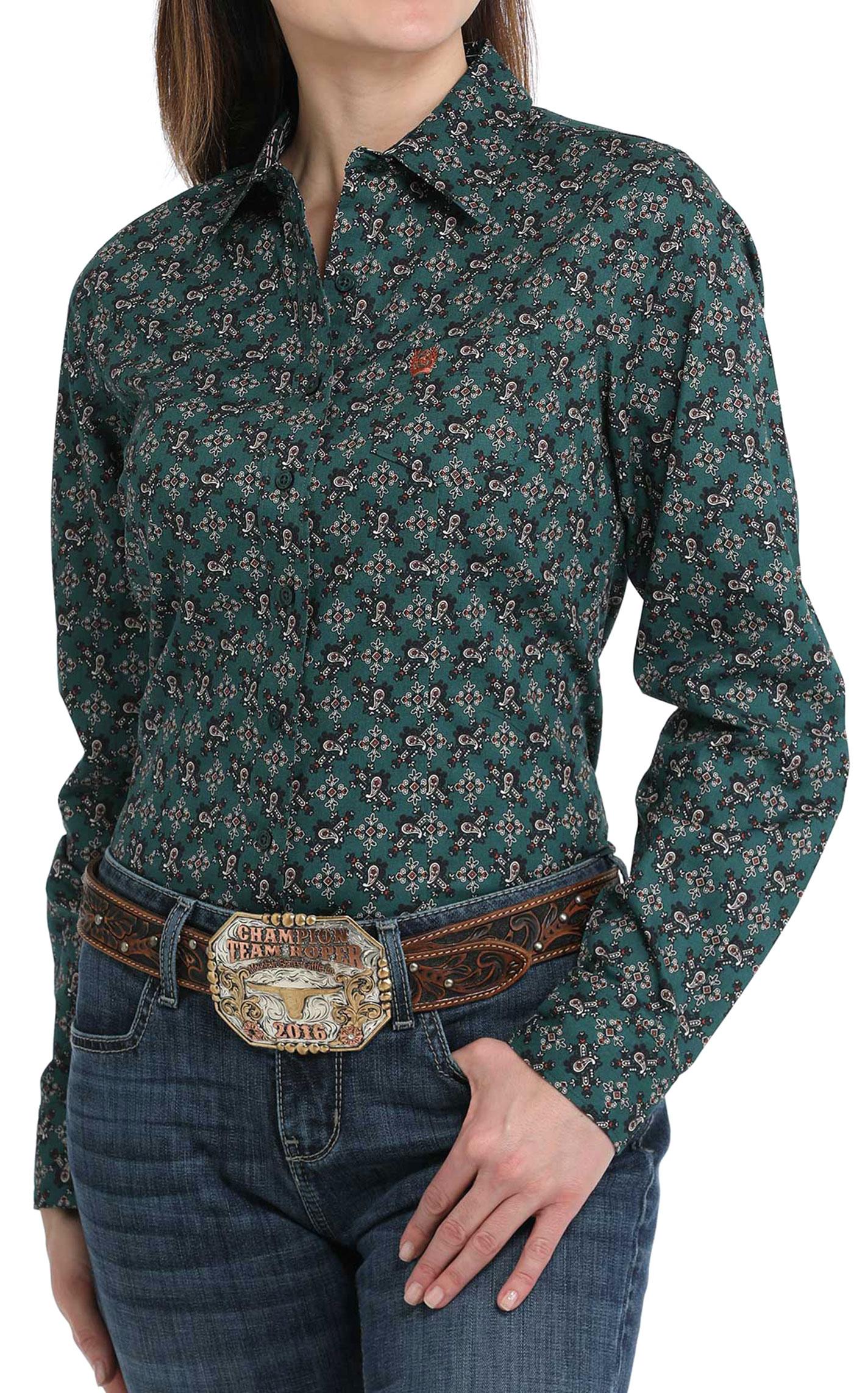Cinch Women's Forest Paisley Print Western Shirt - Image 1
